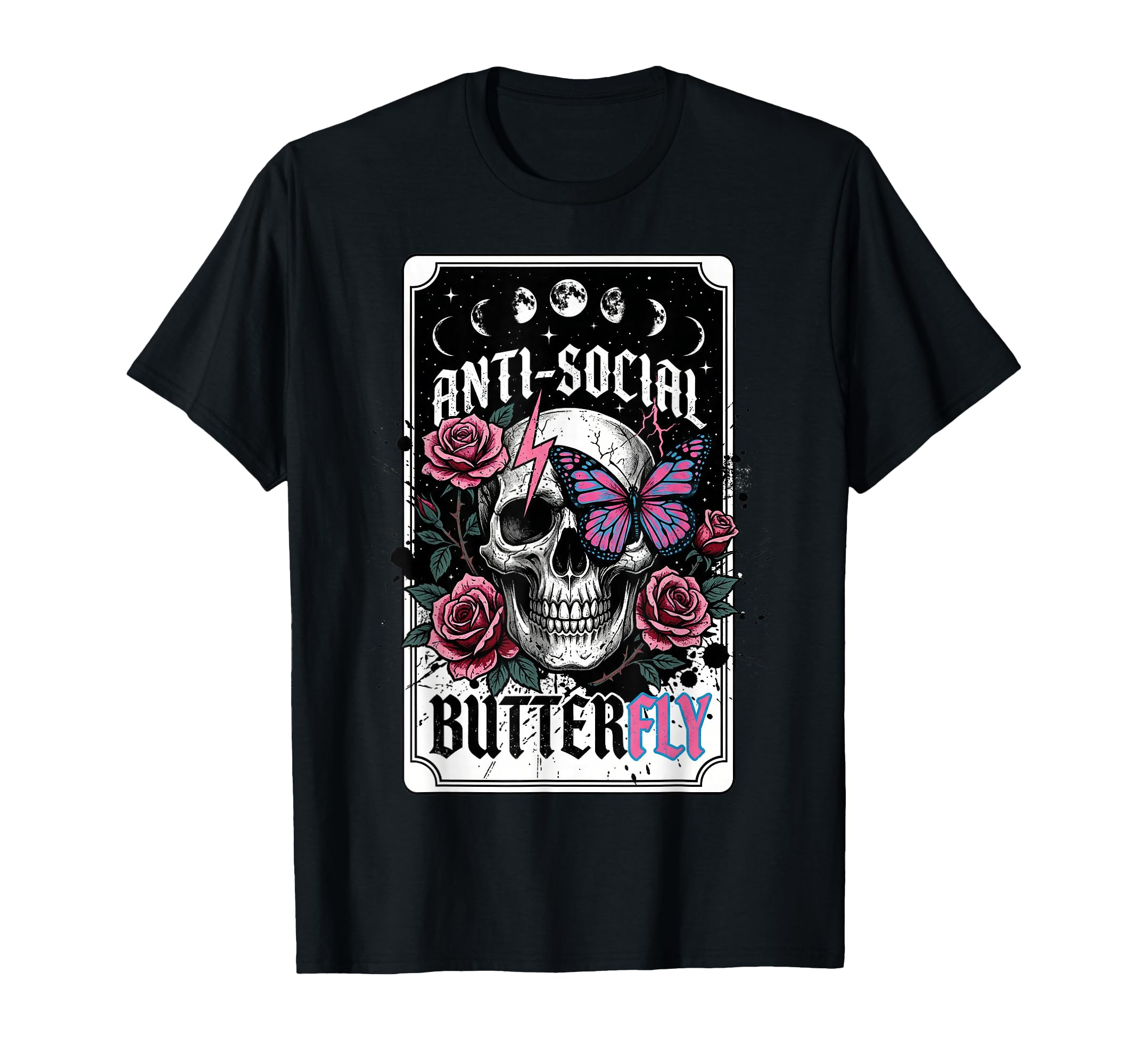 Funny Antisocial Butterfly Floral T-Shirt - Streetwear Style Men Women - T-Shirt, Sweatshirt, Hoodie