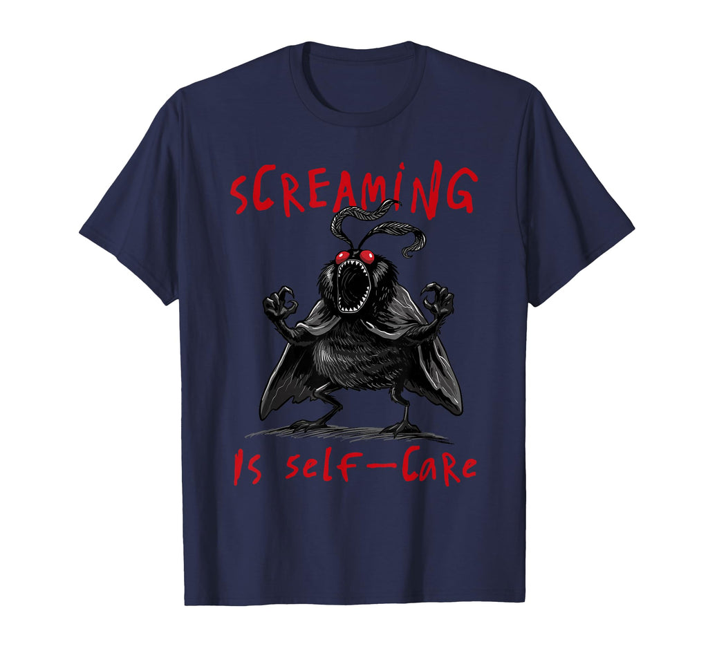 Screaming Is Self Care Mothman T-Shirt - Minimalist Print for Adults - T-Shirt, Sweatshirt, Hoodie