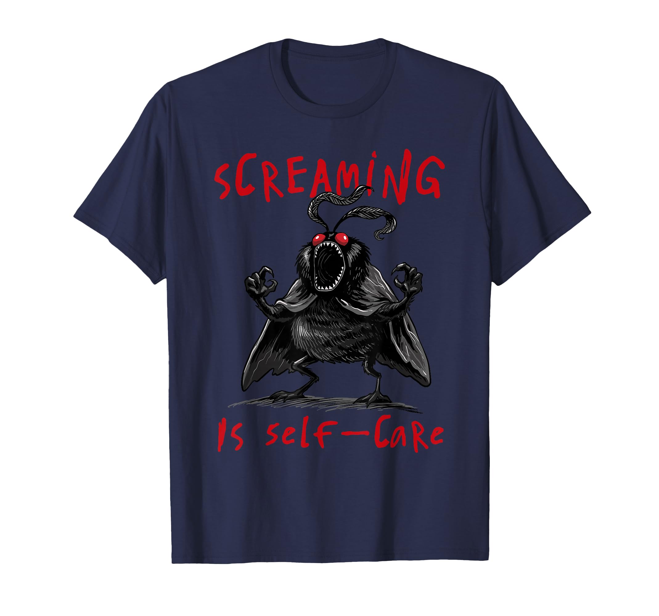 Screaming Is Self Care Mothman T-Shirt - Minimalist Print for Adults - T-Shirt, Sweatshirt, Hoodie