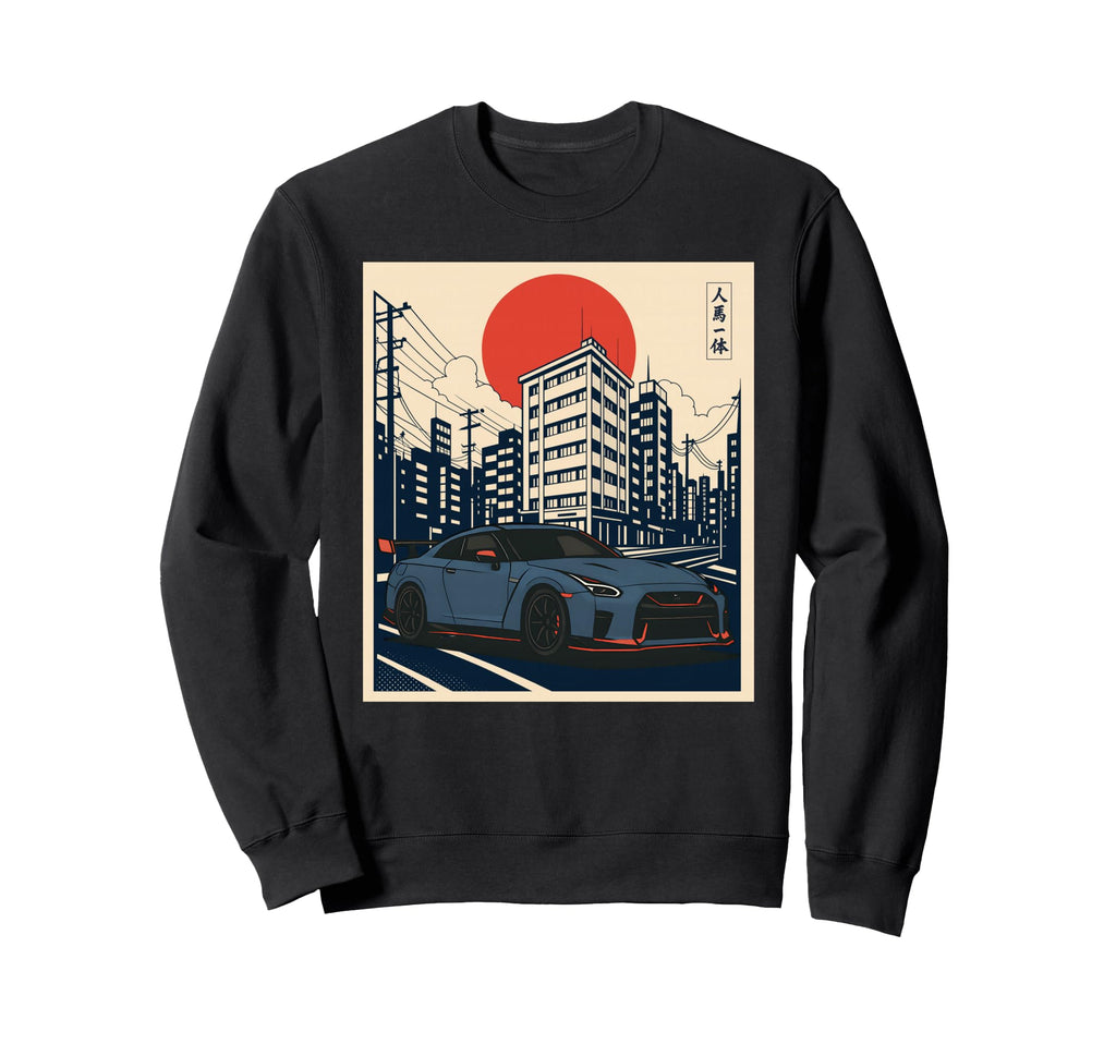 Japanese Jdm Cars Street Scene Art Sweatshirt - Trendy Graphic Men Women - T-Shirt, Sweatshirt, Hoodie