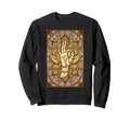 Meditation Hand Lotus Stained Sweatshirt - Minimalist Print Men Women - T-Shirt, Sweatshirt, Hoodie