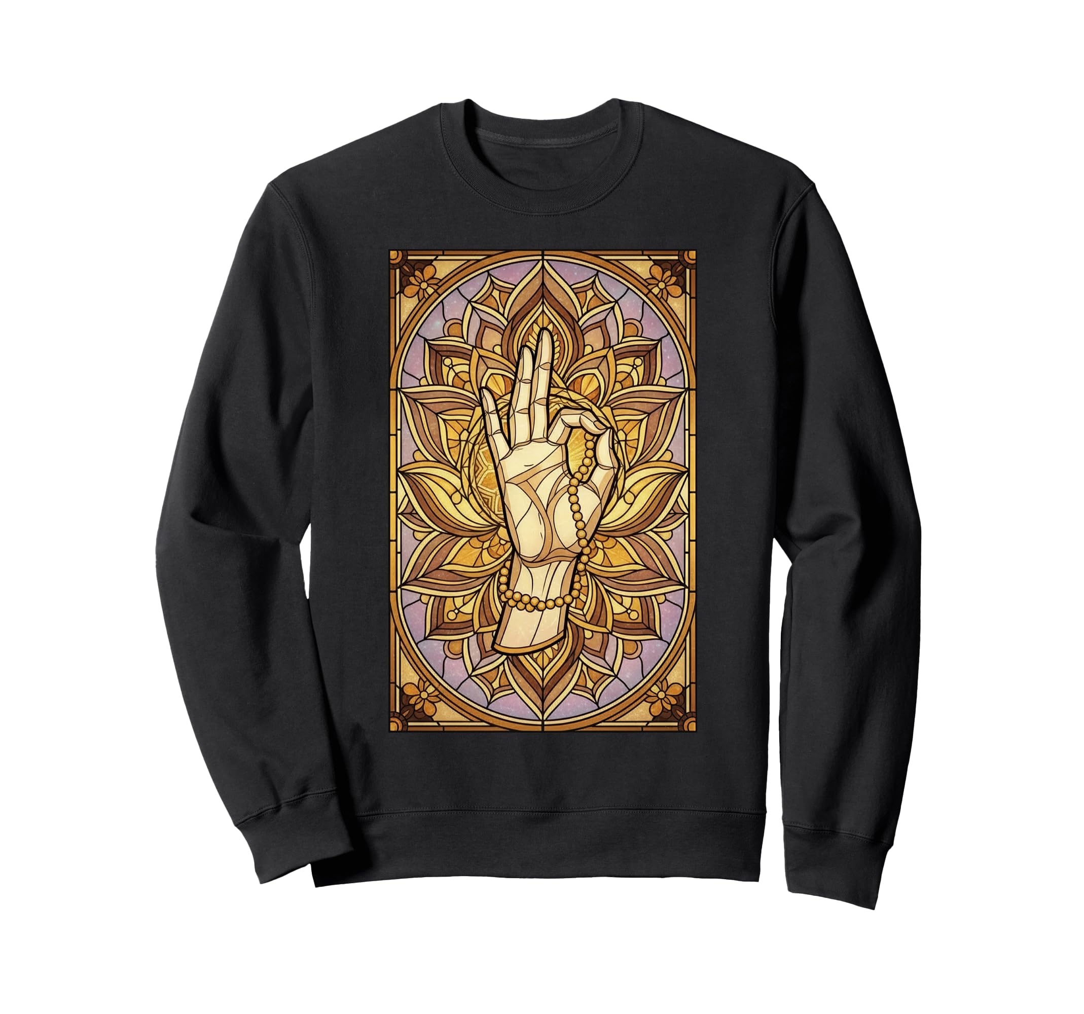 Meditation Hand Lotus Stained Sweatshirt - Minimalist Print Men Women - T-Shirt, Sweatshirt, Hoodie
