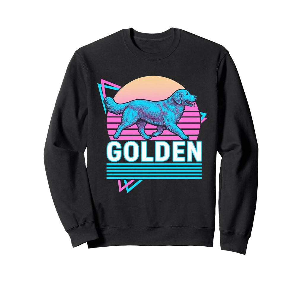 Golden Retriever Synthwave Sweatshirt - Casual Everyday Wear Unisex - T-Shirt, Sweatshirt, Hoodie