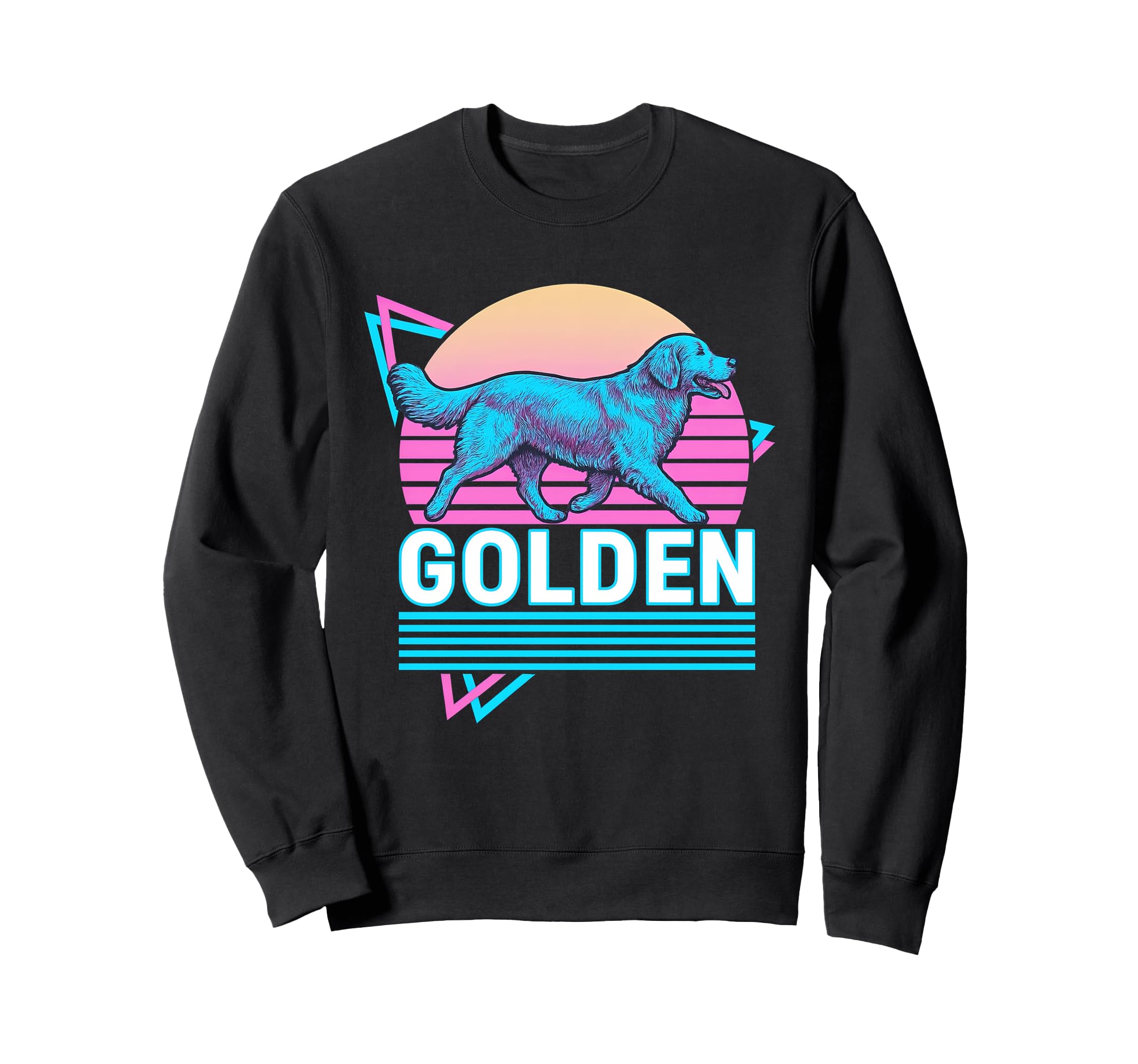 Golden Retriever Synthwave Sweatshirt - Casual Everyday Wear Unisex - T-Shirt, Sweatshirt, Hoodie