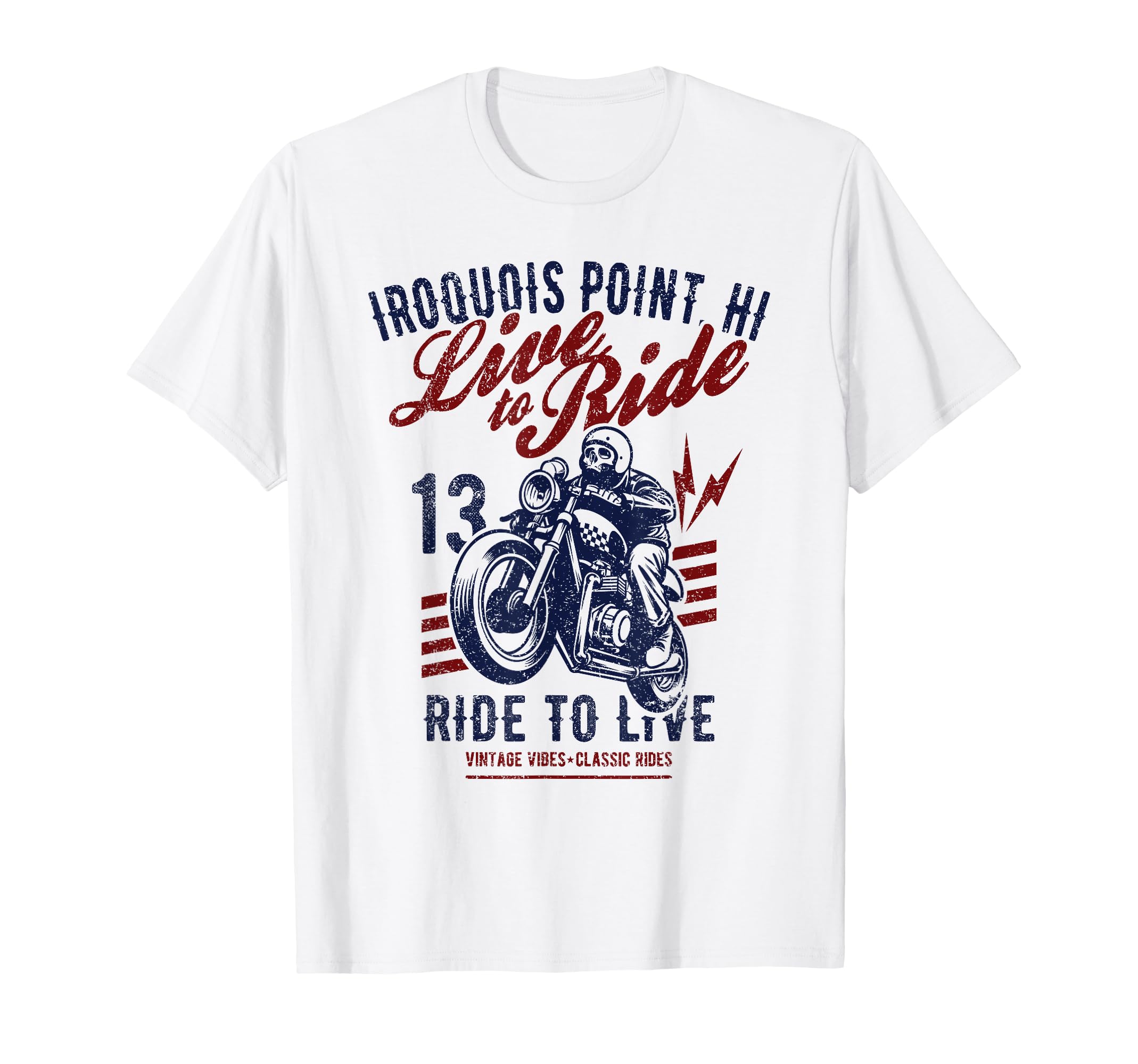 Iroquois Point Hawaii Motorcycle Skull T-Shirt - Aesthetic Graphic Unisex - T-Shirt, Sweatshirt, Hoodie