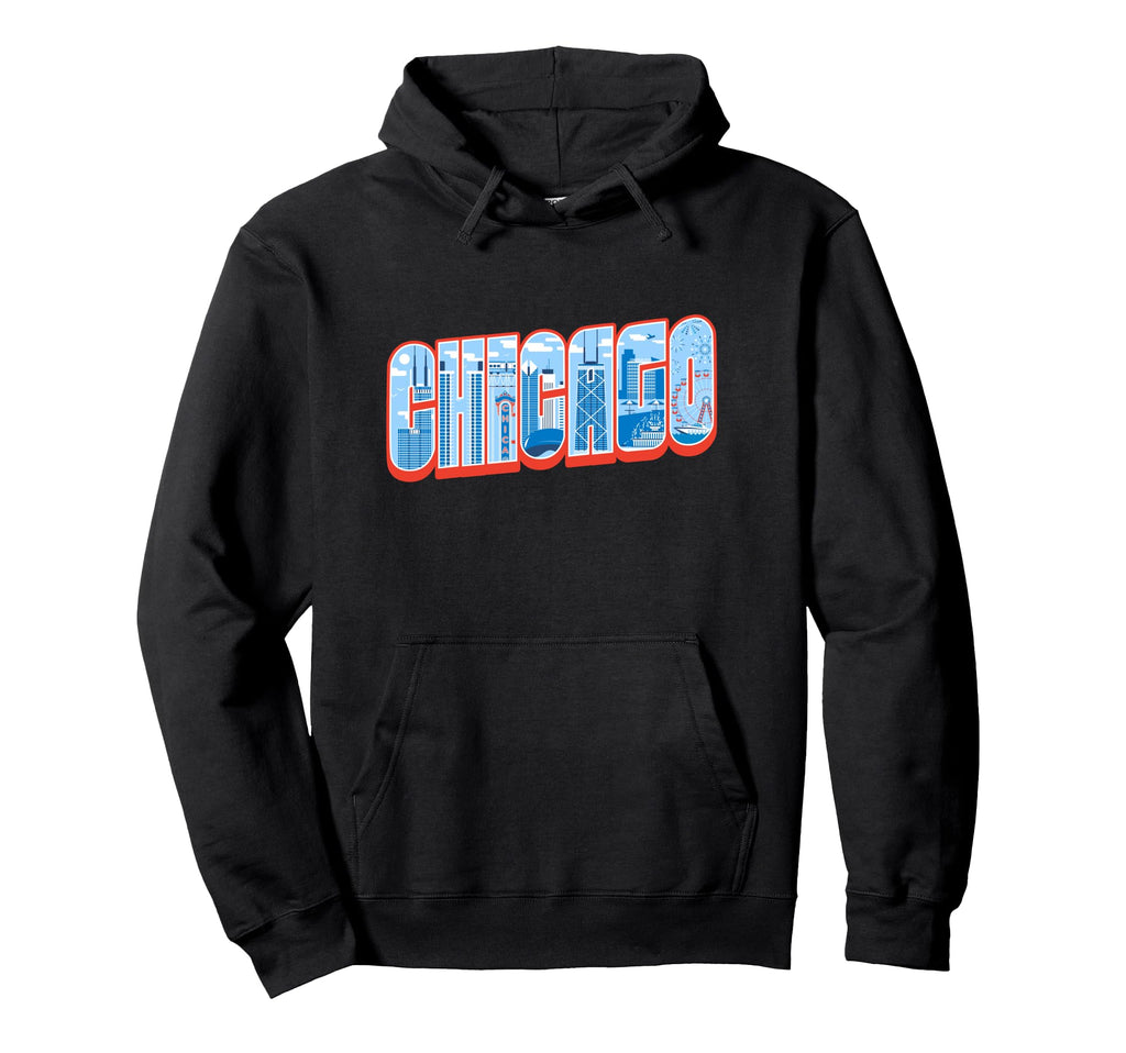 Chicago Skyline Inside Chicago Hoodie - Fun Novelty Design for Adults - T-Shirt, Sweatshirt, Hoodie