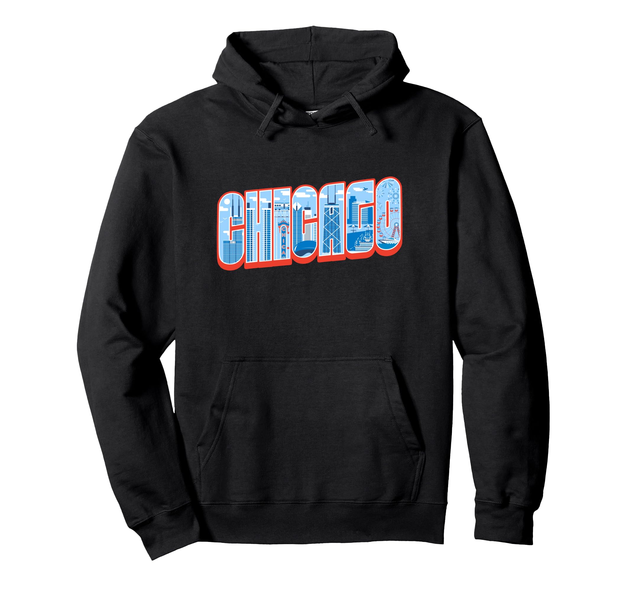 Chicago Skyline Inside Chicago Hoodie - Fun Novelty Design for Adults - T-Shirt, Sweatshirt, Hoodie