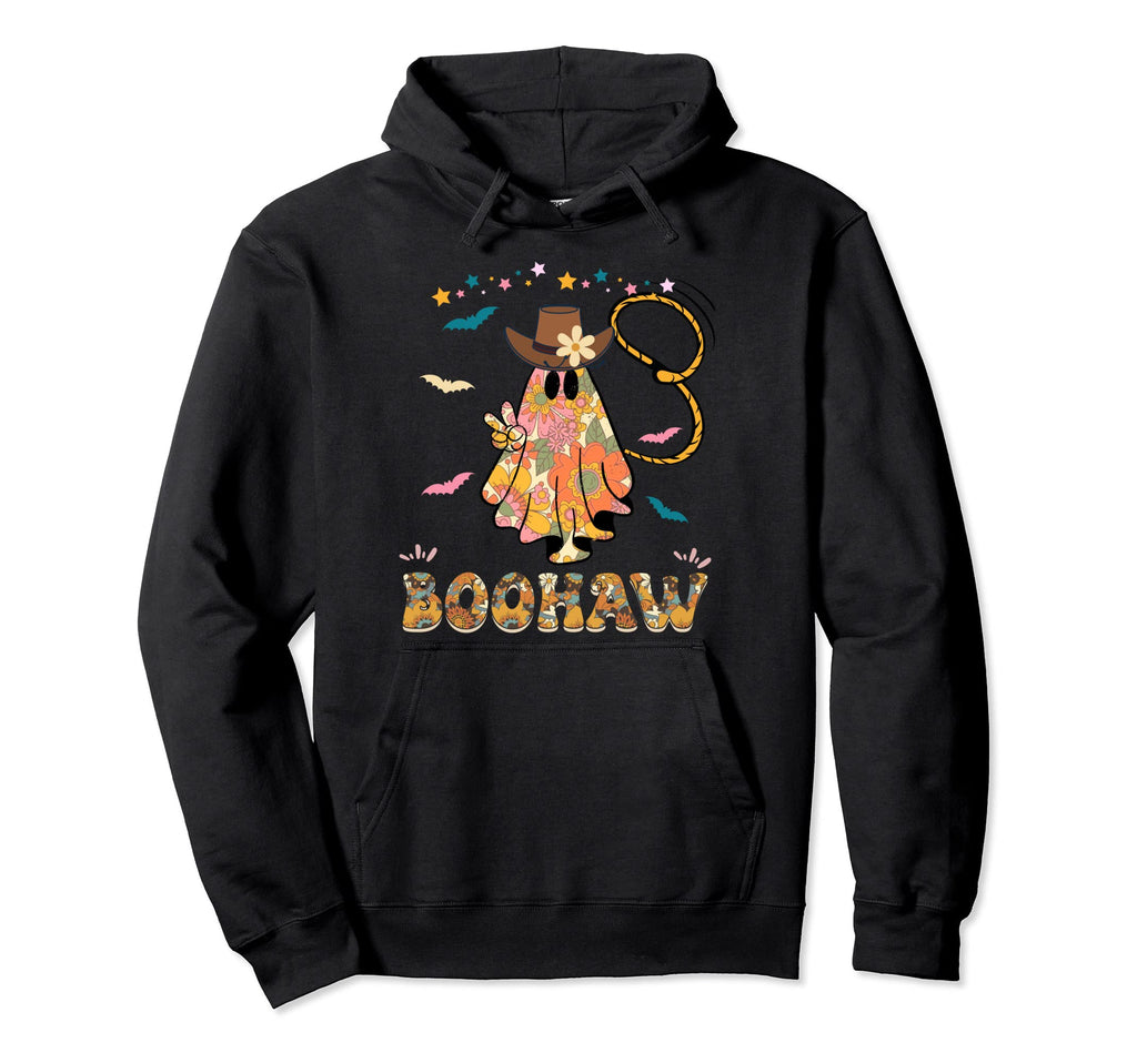 Boohaw Ghost Halloween Western Hoodie - Fun Novelty Design Unisex - T-Shirt, Sweatshirt, Hoodie