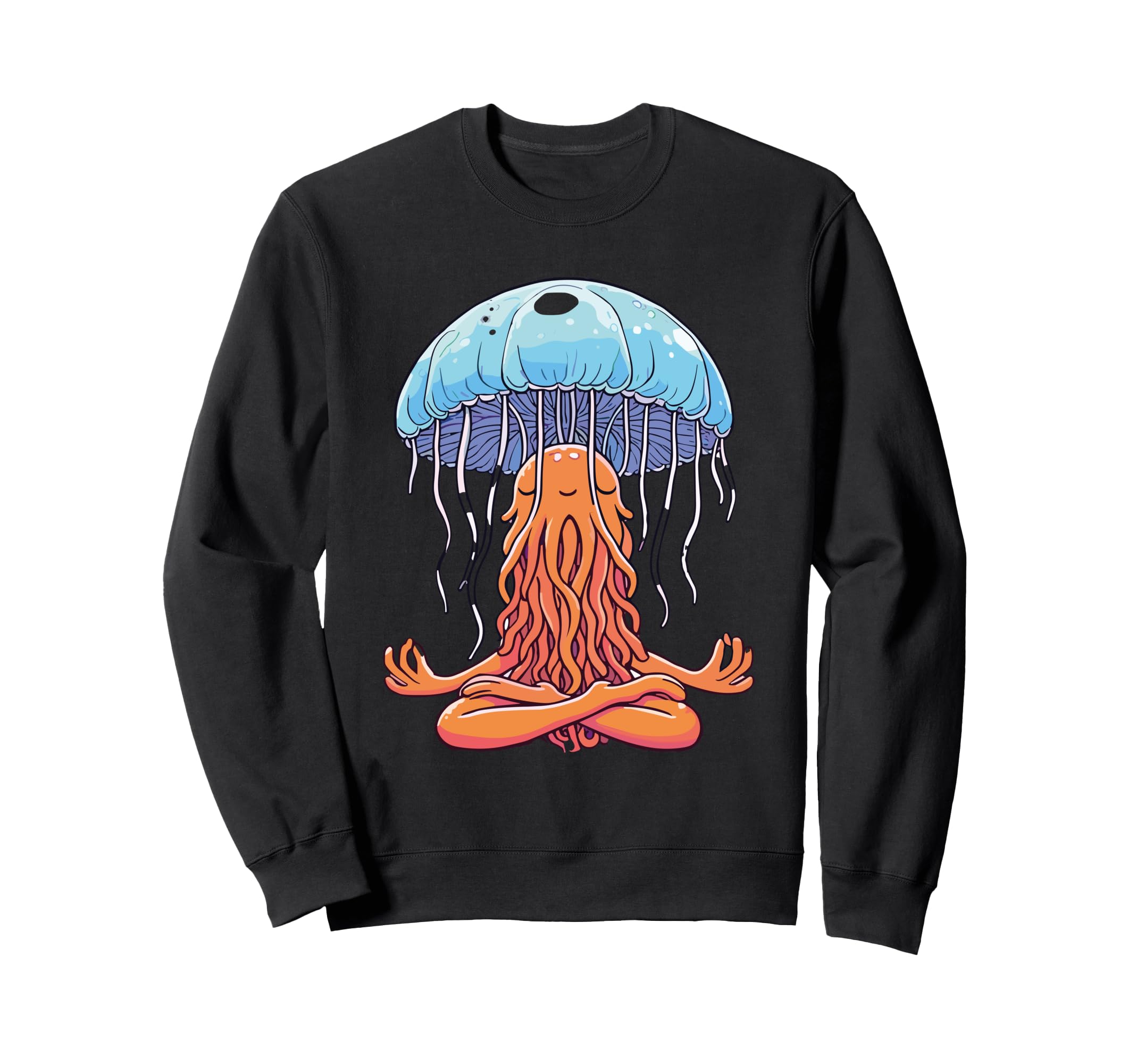 Meditation Jellyfish Yoga Pose Sweatshirt - Fun Novelty Design Men Women - T-Shirt, Sweatshirt, Hoodie