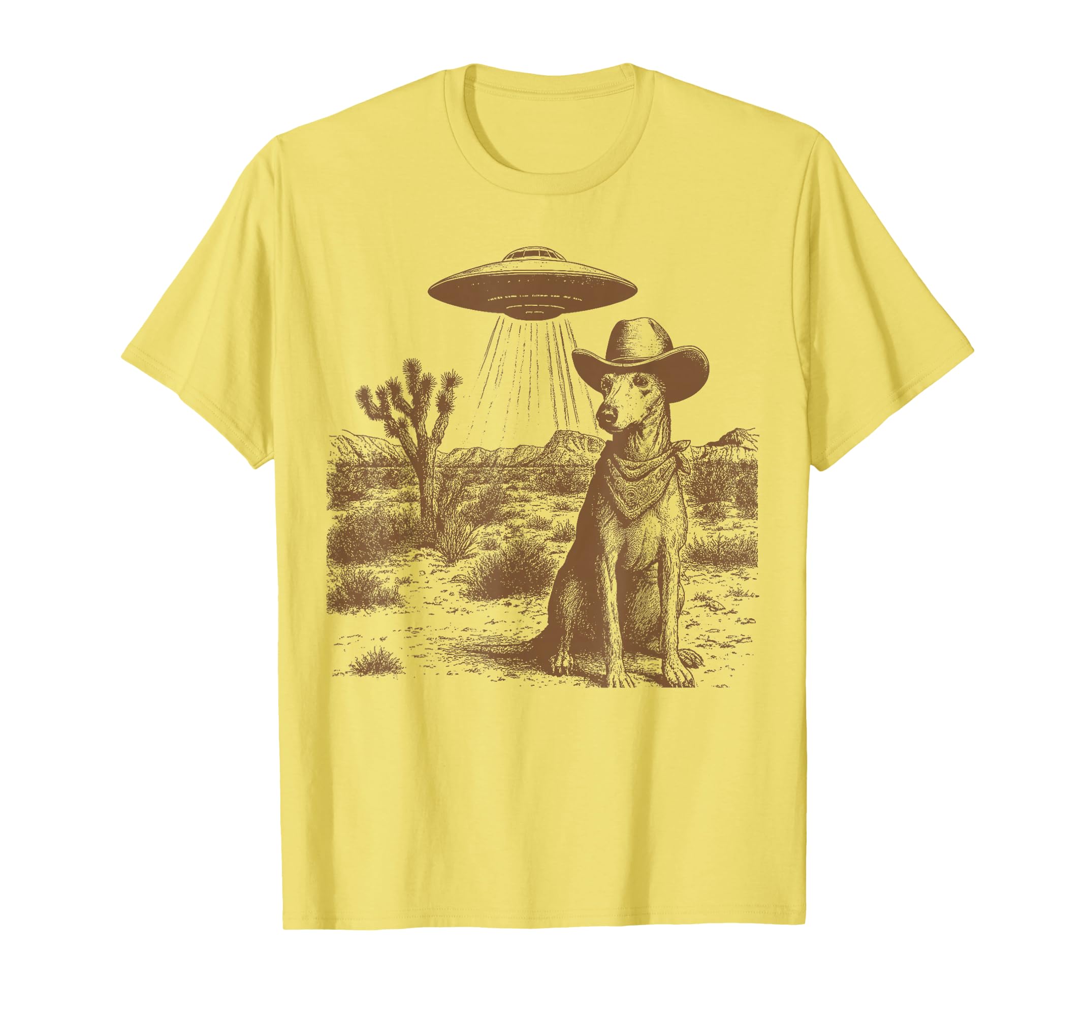 Ufo Cowboy Greyhound 90S Western T-Shirt - Minimalist Print for Adults - T-Shirt, Sweatshirt, Hoodie