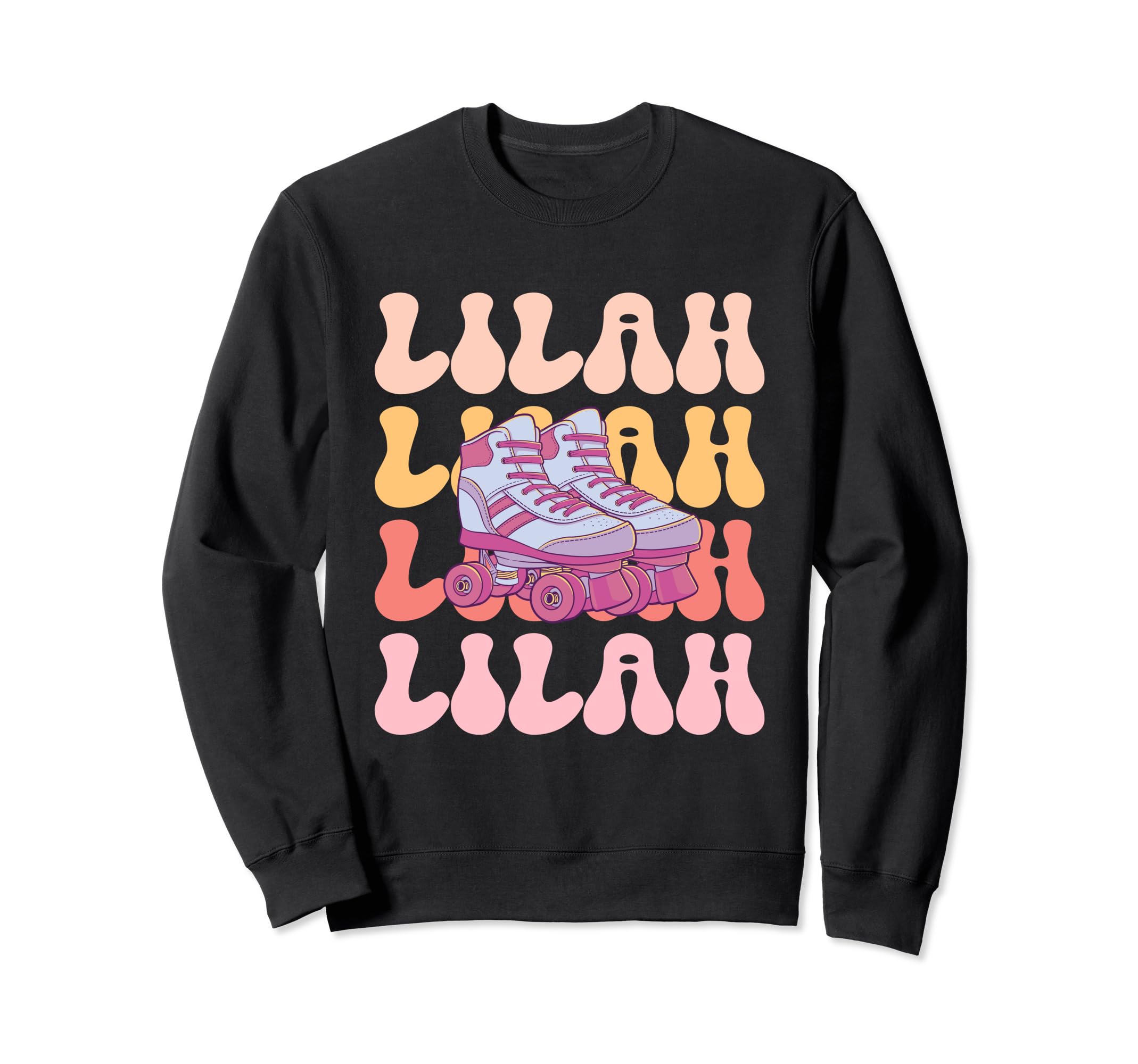 Lilah Name Roller Skating Hobby Sweatshirt - Graphic Print Unisex - T-Shirt, Sweatshirt, Hoodie