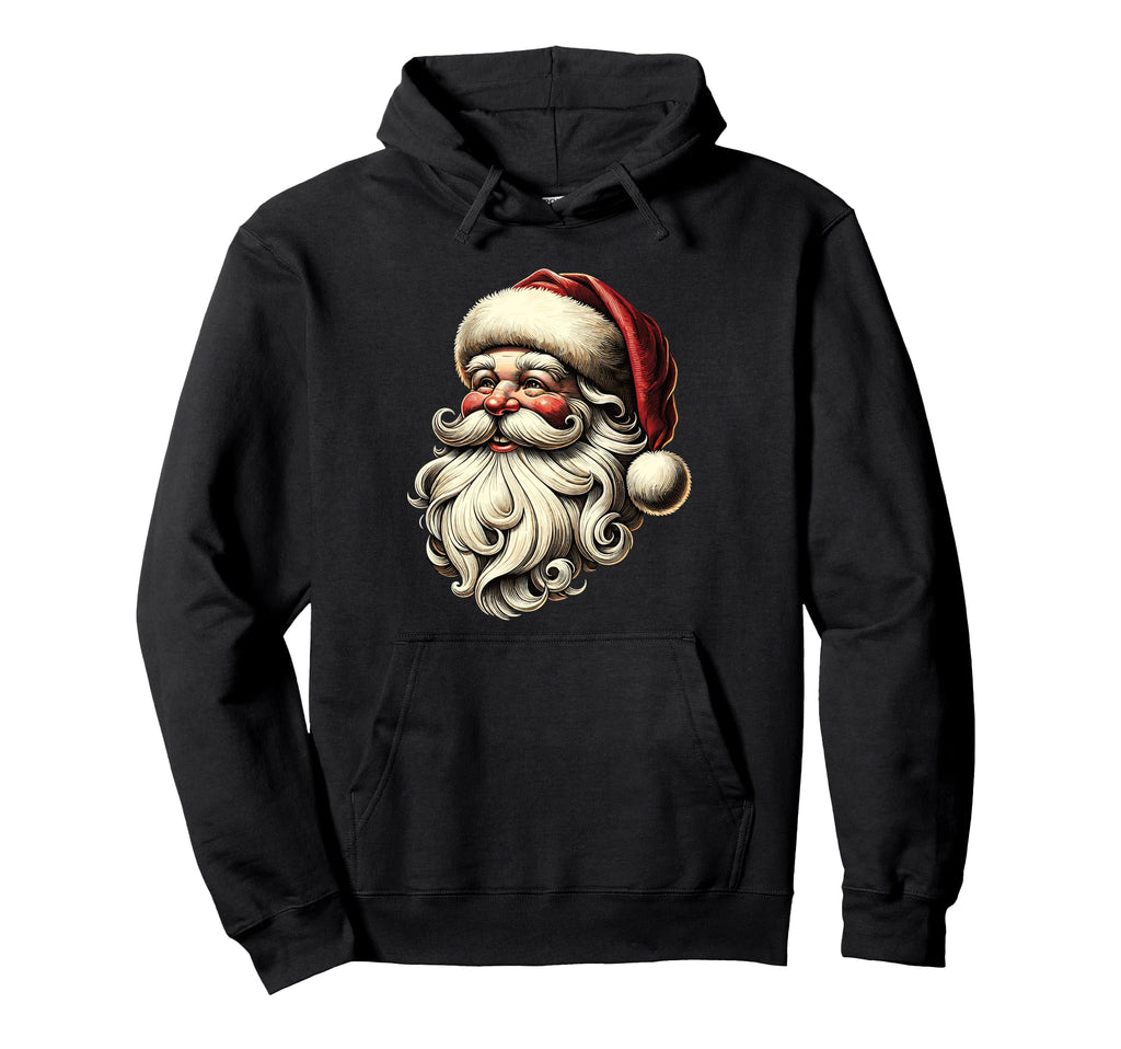 Santa Head Postcard Nostalgic Hoodie - Custom Art Print for Adults - T-Shirt, Sweatshirt, Hoodie