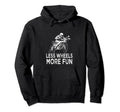 Less Wheels More Fun Motorcycle Lover Hoodie - Minimalist Print for Adults - T-Shirt, Sweatshirt, Hoodie
