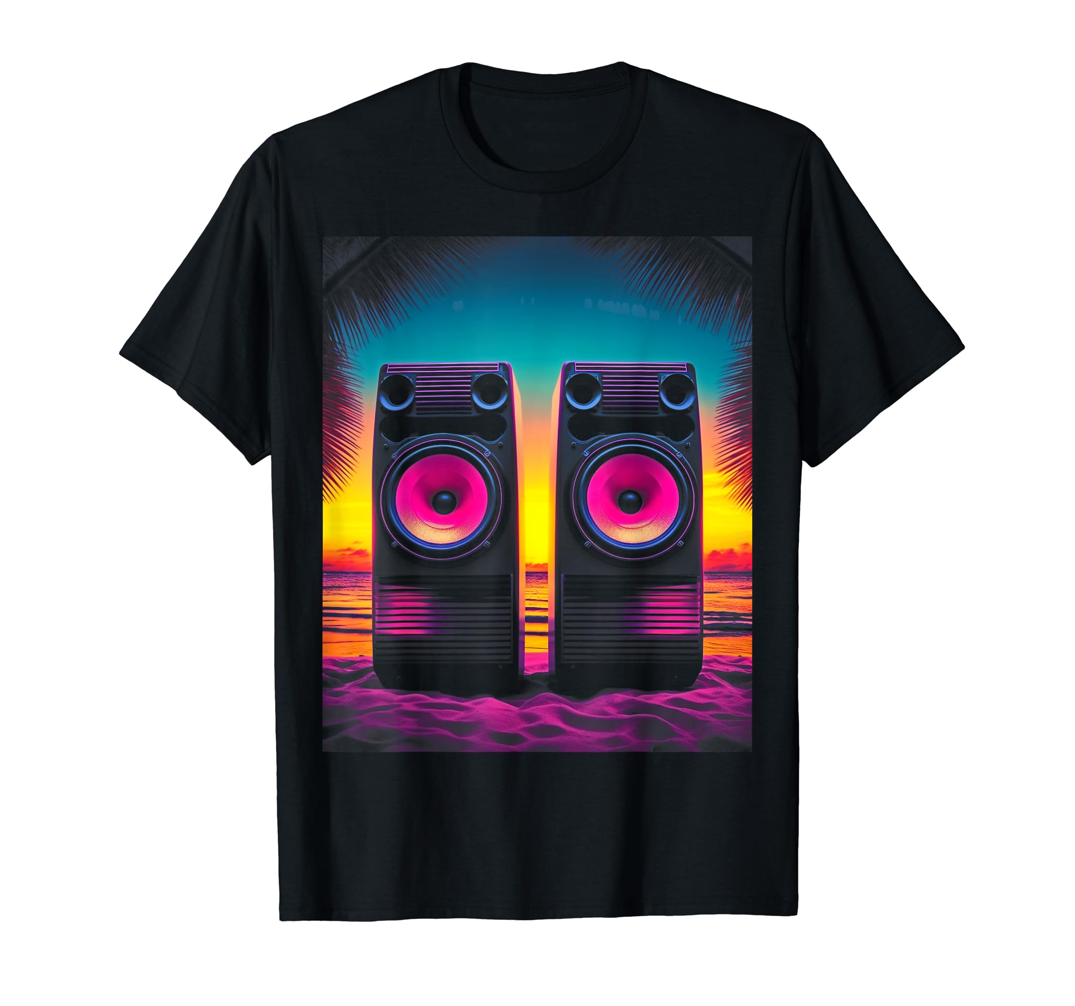 Vaporwave Stereo Speakers 80S T-Shirt - Minimalist Print for Adults - T-Shirt, Sweatshirt, Hoodie