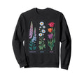 Foxglove Daisy Tulip Floral Drawing Sweatshirt - Minimalist Print Men Women - T-Shirt, Sweatshirt, Hoodie