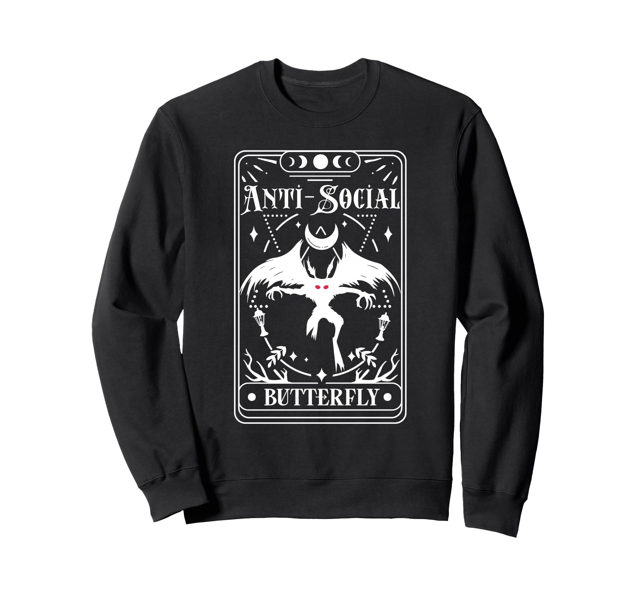 Mothman Tarot Card Antisocial Sweatshirt - Casual Everyday Wear Unisex - T-Shirt, Sweatshirt, Hoodie