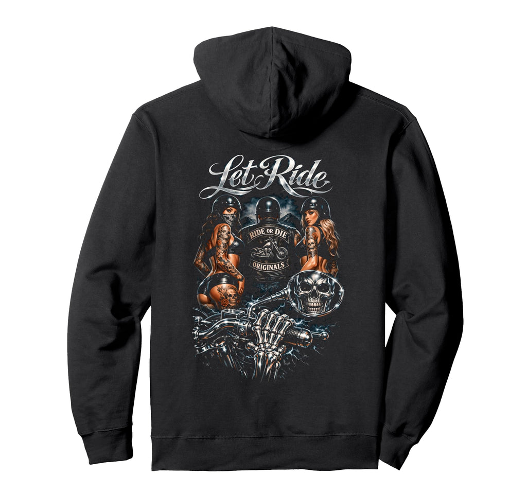 Motorcycle Biker Skull Tattoo Rider Art Hoodie - Custom Art Print Men Women - T-Shirt, Sweatshirt, Hoodie