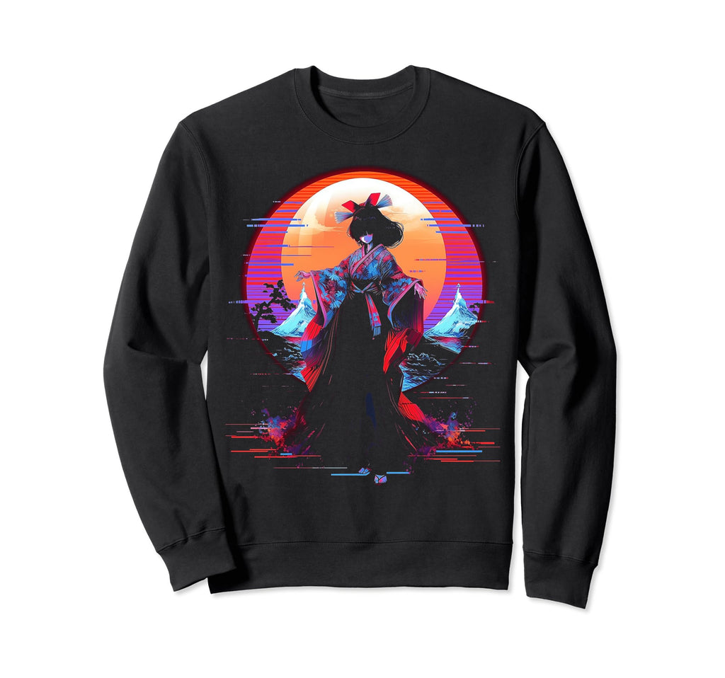 Vaporwave Geisha 80S Synthwave 16 Sweatshirt - Custom Art Print Men Women - T-Shirt, Sweatshirt, Hoodie