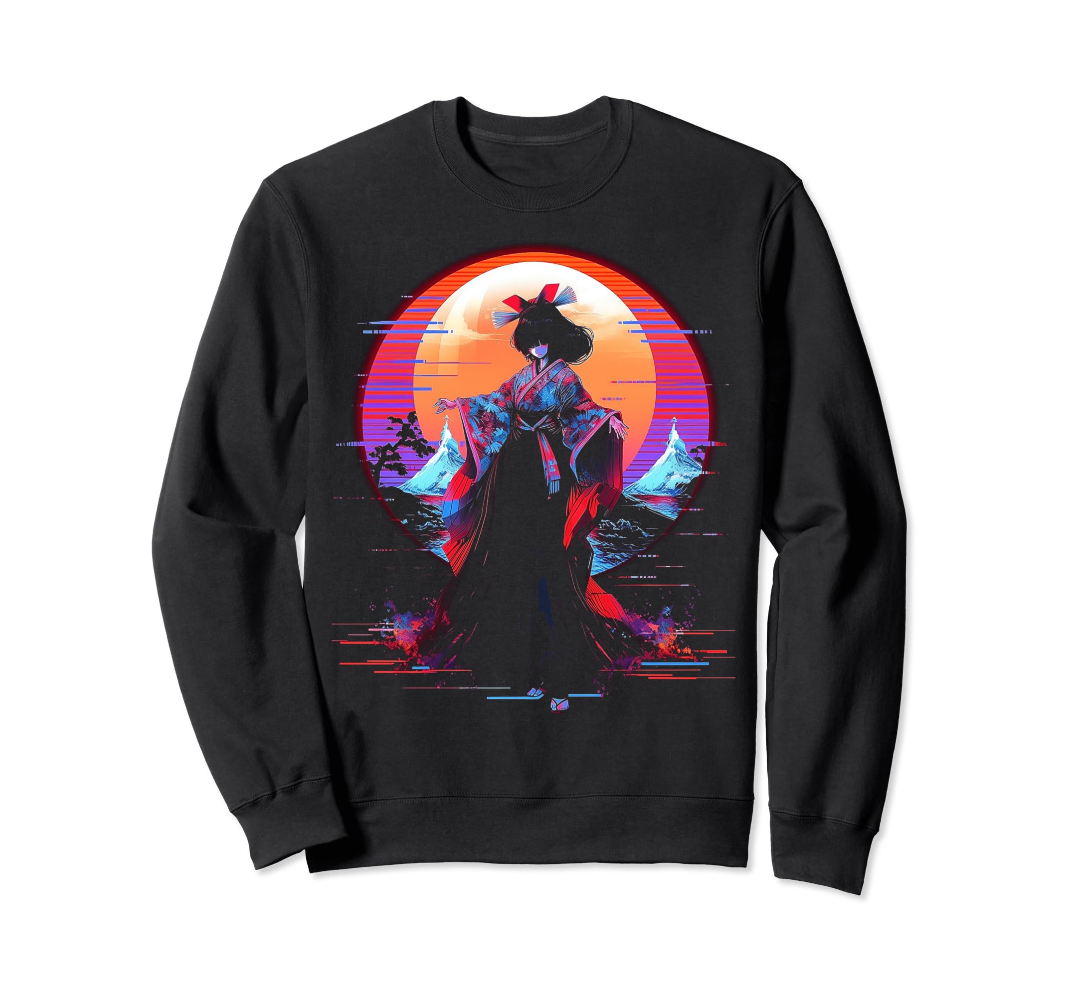 Vaporwave Geisha 80S Synthwave 16 Sweatshirt - Custom Art Print Men Women - T-Shirt, Sweatshirt, Hoodie