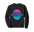 Striped Sun Synthwave Vaporwave Circle Hoodie - Novelty Apparel for Adults - T-Shirt, Sweatshirt, Hoodie
