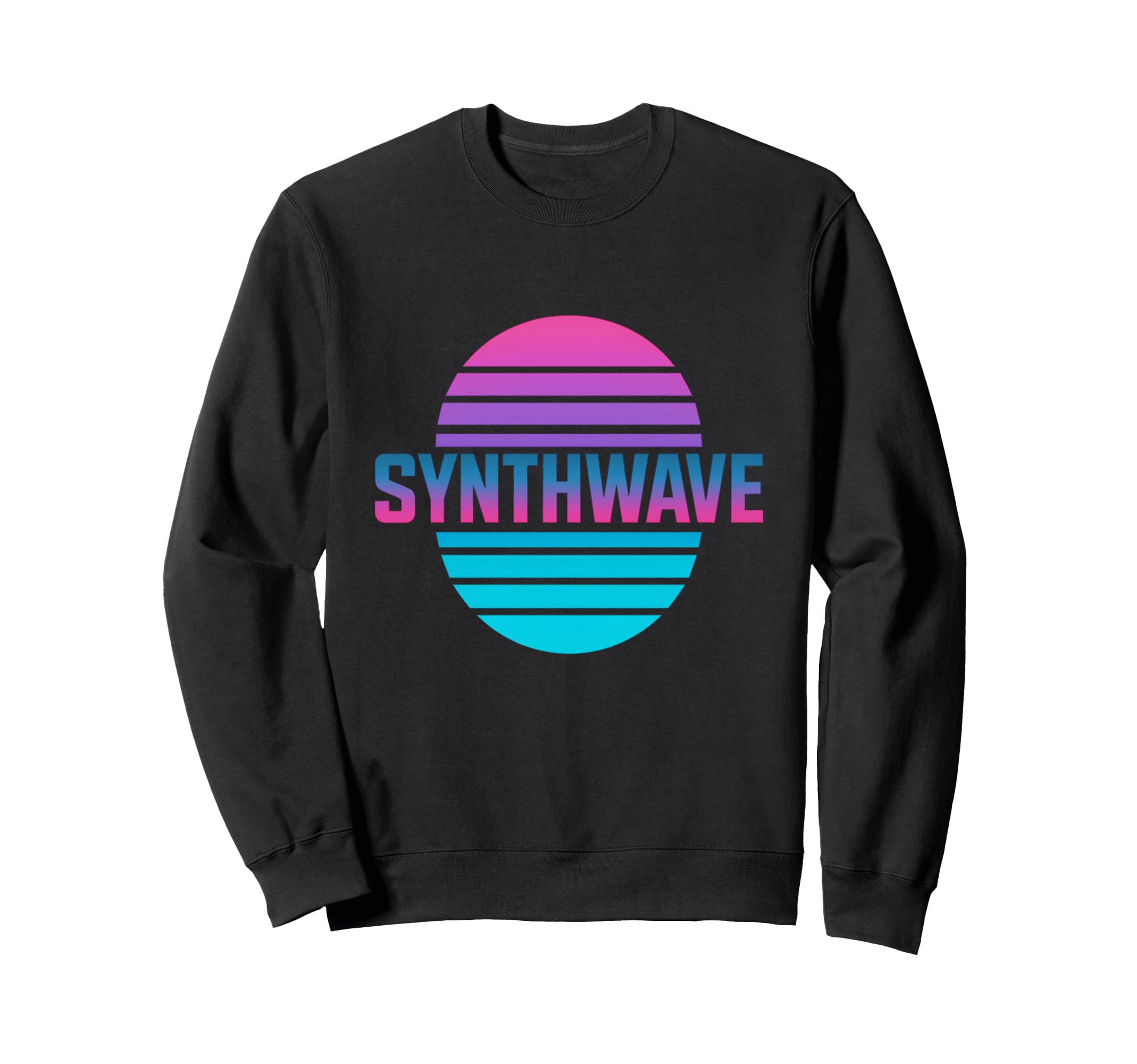Striped Sun Synthwave Vaporwave Circle Hoodie - Novelty Apparel for Adults - T-Shirt, Sweatshirt, Hoodie