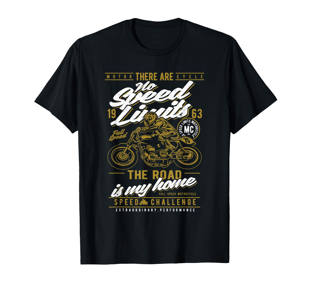 No Speed Limits Motorcycle Race T-Shirt - Unique Graphic for Adults - T-Shirt, Sweatshirt, Hoodie