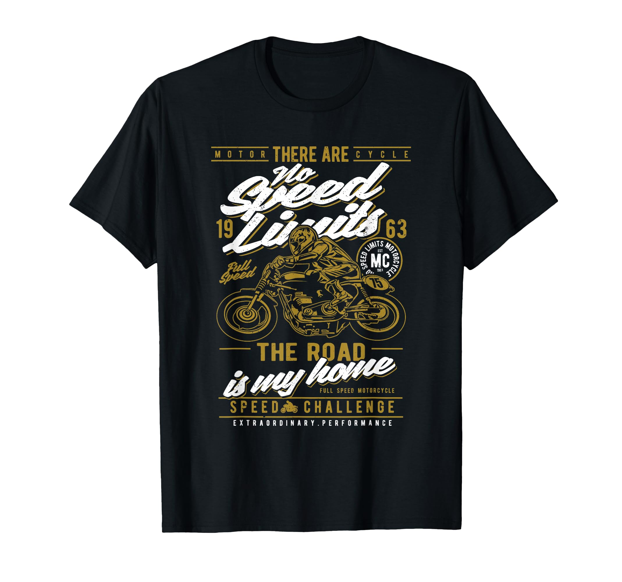 No Speed Limits Motorcycle Race T-Shirt - Unique Graphic for Adults - T-Shirt, Sweatshirt, Hoodie