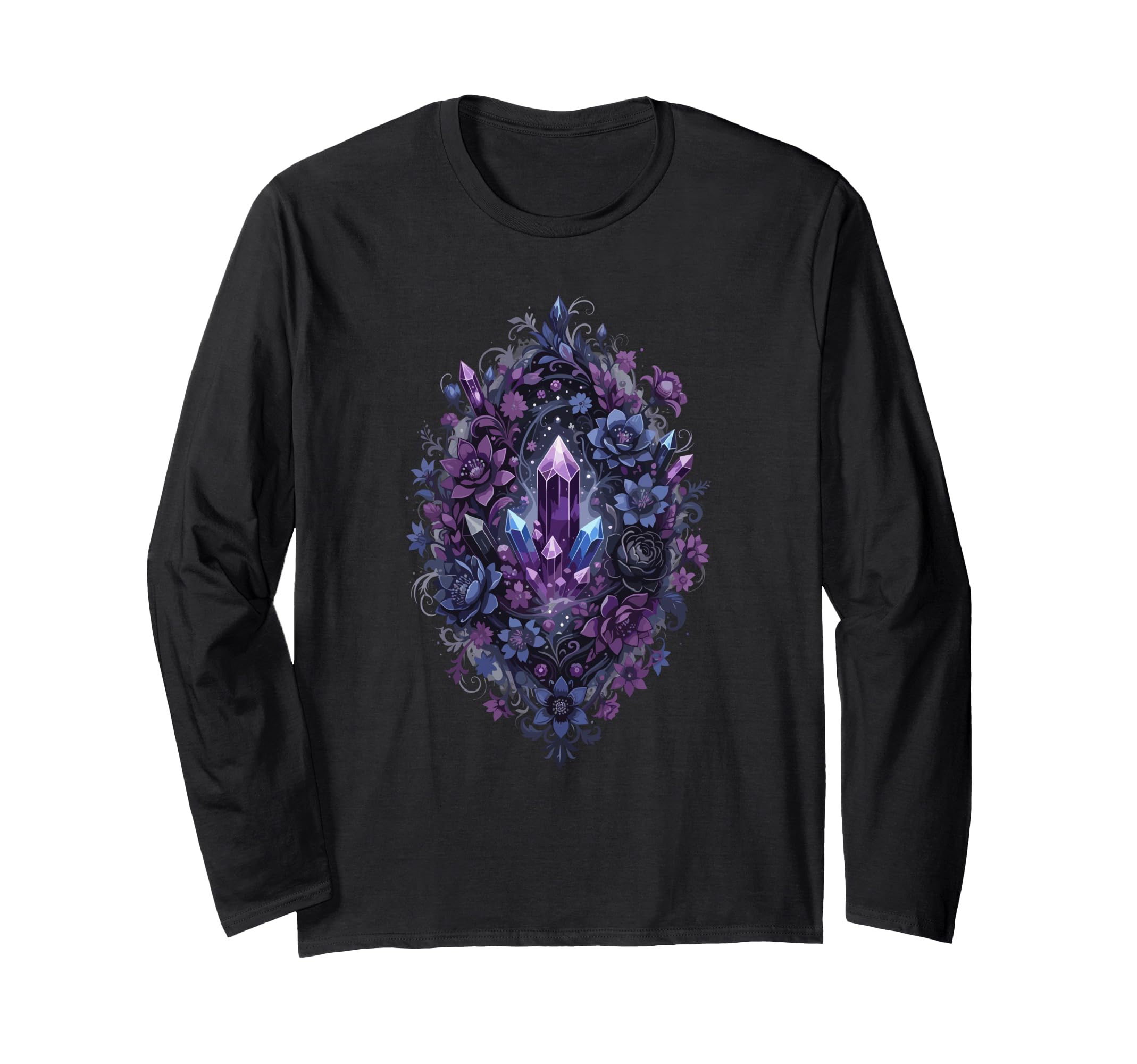 Purple Crystal Bouquet Mystic T-Shirt - Fun Novelty Design Men Women - T-Shirt, Sweatshirt, Hoodie