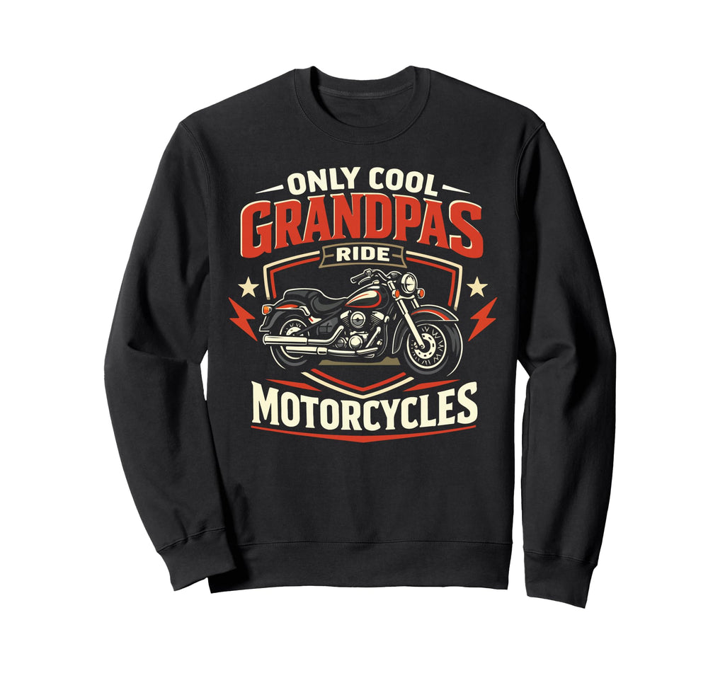 Motorcycle Biker Grandpa Only Sweatshirt - Aesthetic Graphic for Adults - T-Shirt, Sweatshirt, Hoodie