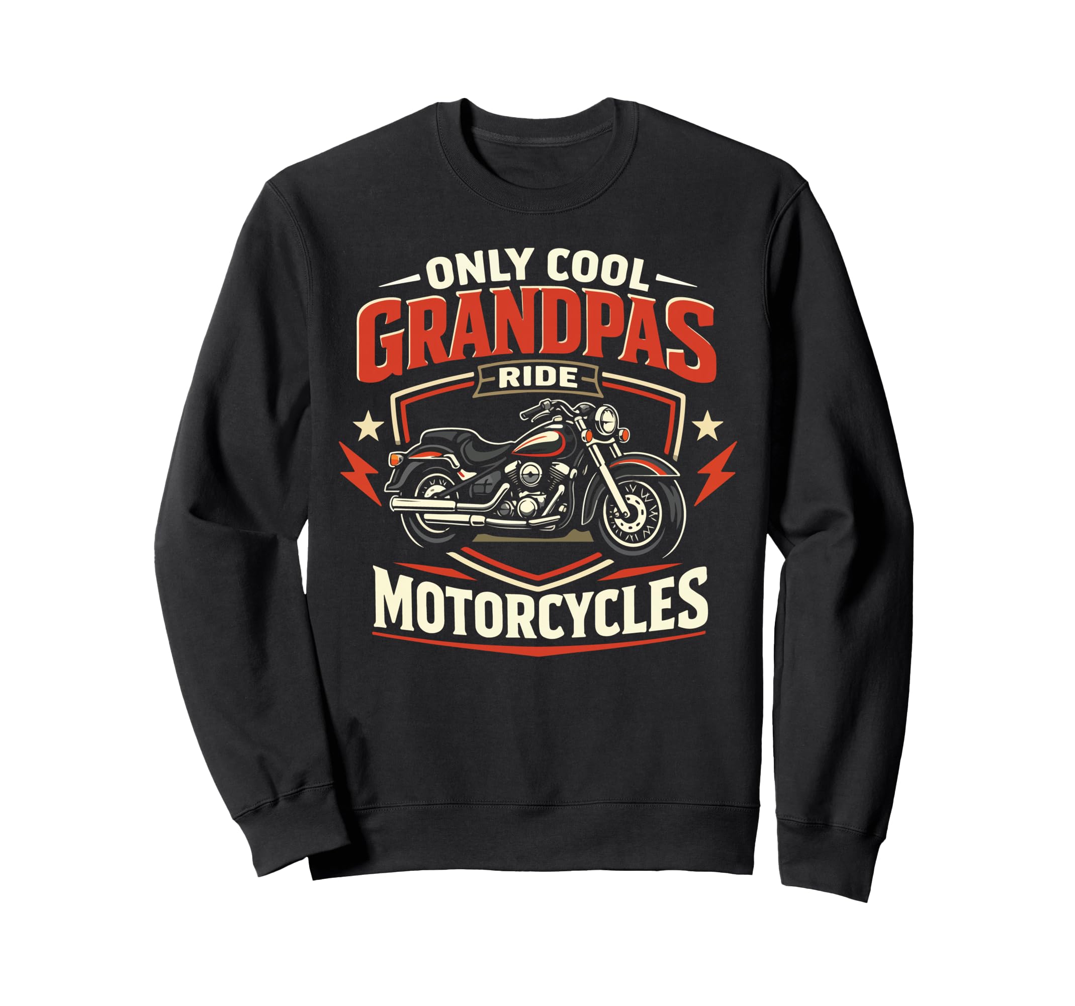 Motorcycle Biker Grandpa Only Sweatshirt - Aesthetic Graphic for Adults - T-Shirt, Sweatshirt, Hoodie
