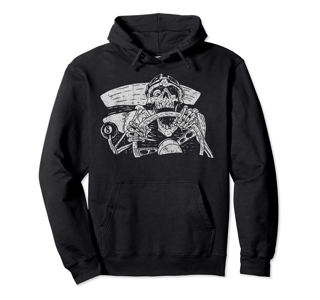 Skull Car Rider Cars Lover Skeleton Hoodie - Streetwear Style Men Women - T-Shirt, Sweatshirt, Hoodie