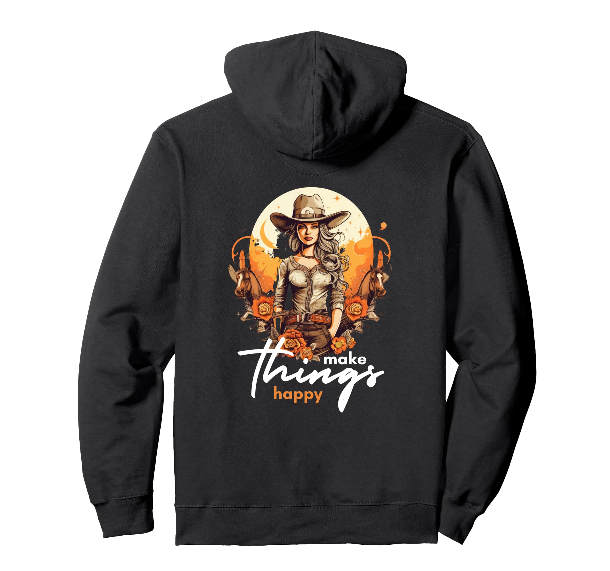 Western Cowgirl Western Motivational Hoodie - Graphic Print Men Women - T-Shirt, Sweatshirt, Hoodie