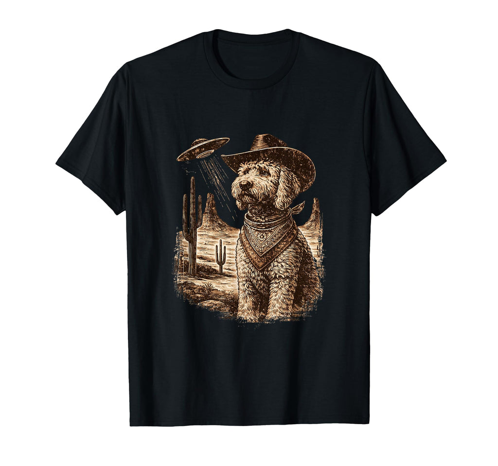Funny Western Cowboy Doodle Dog T-Shirt - Casual Everyday Wear Men Women - T-Shirt, Sweatshirt, Hoodie