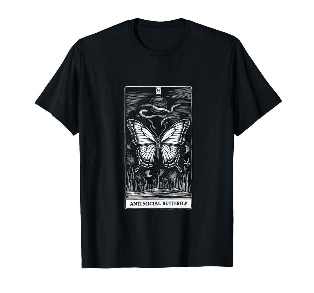 Antisocial Butterfly Tarot Card T-Shirt - Minimalist Print Men Women - T-Shirt, Sweatshirt, Hoodie