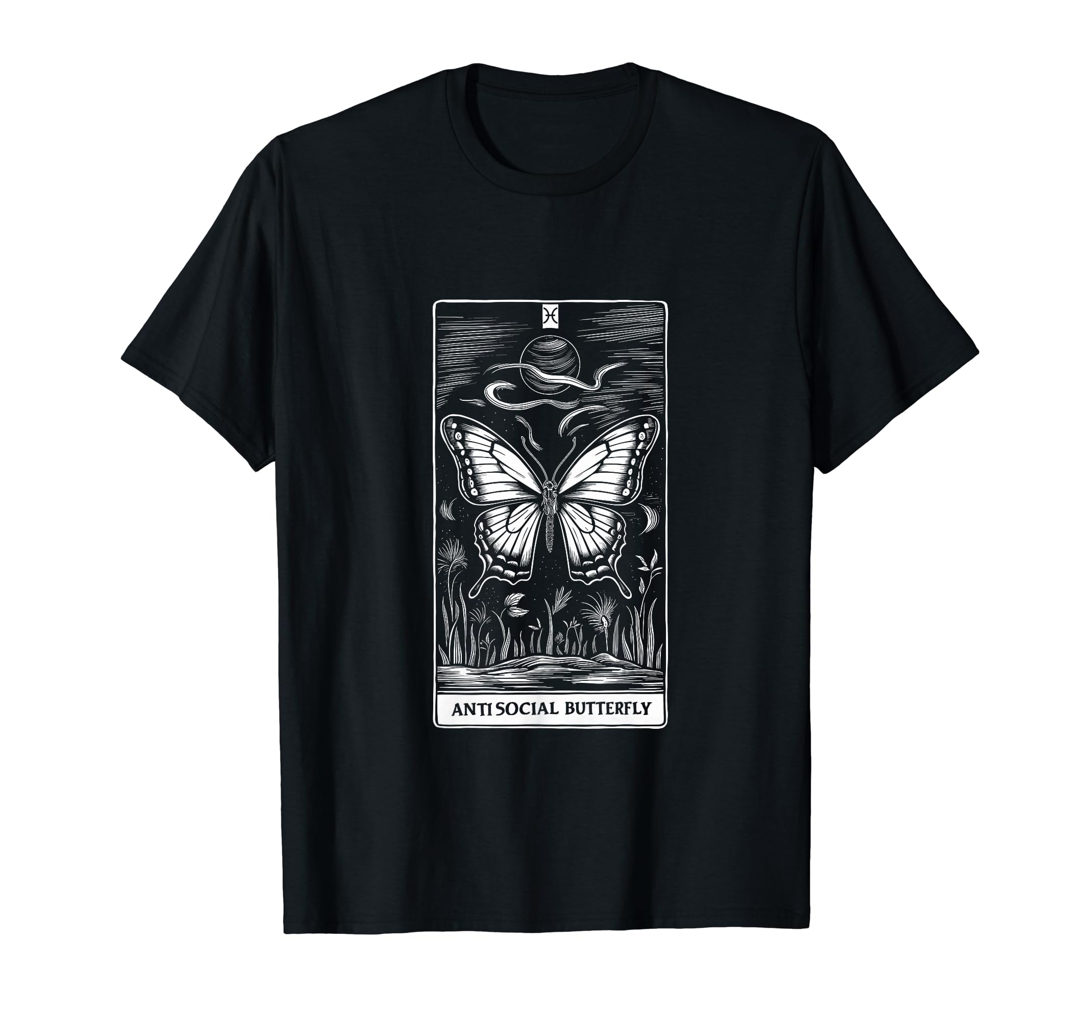Antisocial Butterfly Tarot Card T-Shirt - Minimalist Print Men Women - T-Shirt, Sweatshirt, Hoodie