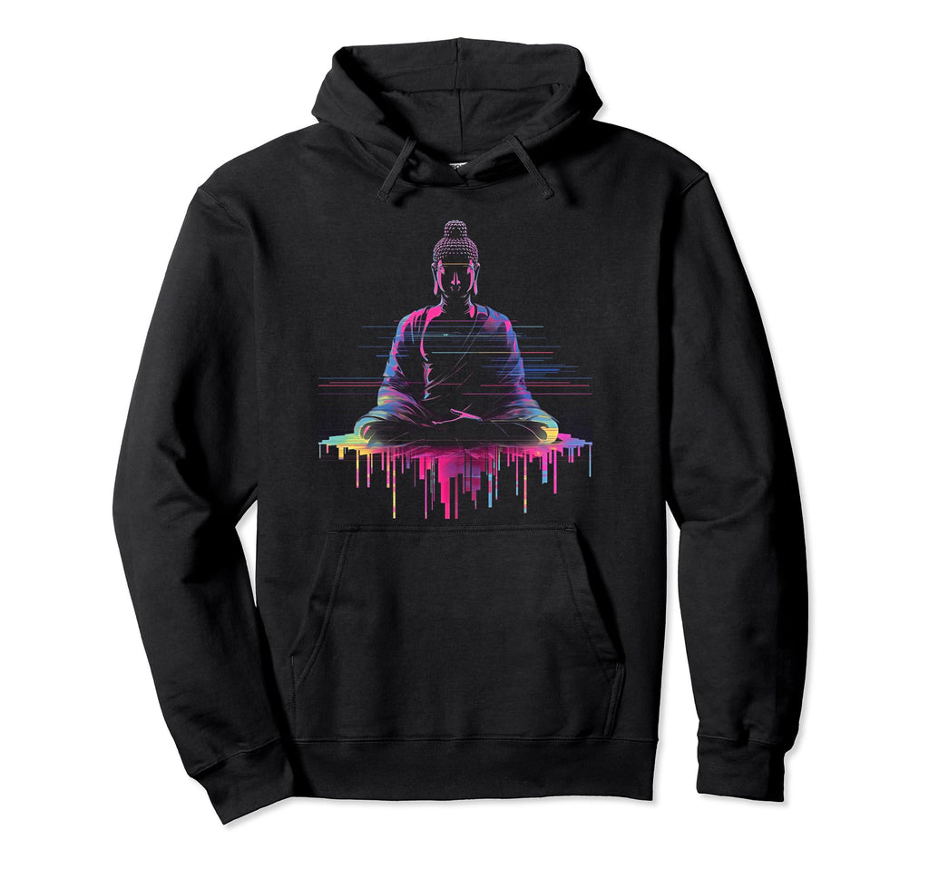 Vaporwave Buddha 80S Synthwave 4 Hoodie - Casual Everyday Wear Men Women - T-Shirt, Sweatshirt, Hoodie