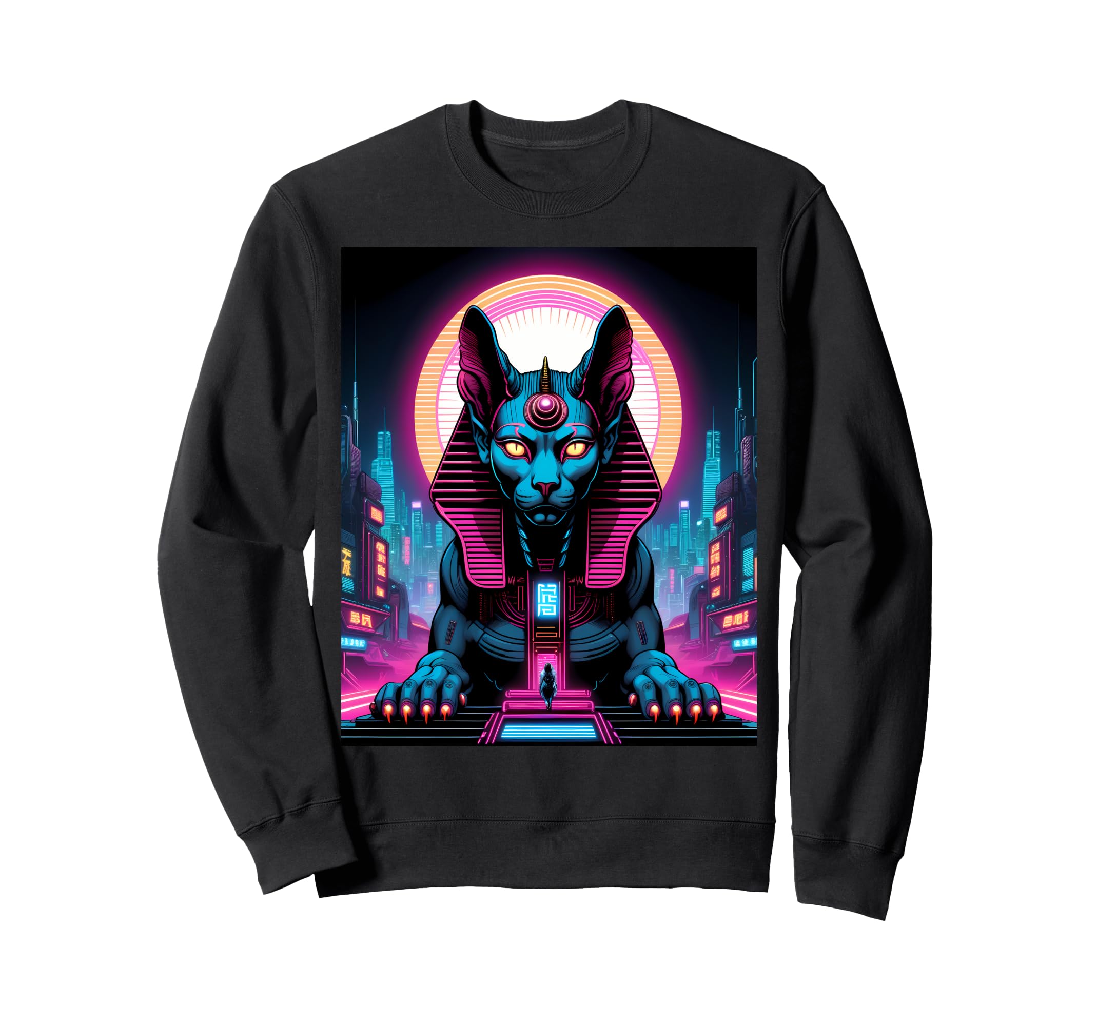 Japanese Vaporwave Sphinx 80S Synthwave Sweatshirt - Novelty Apparel Unisex - T-Shirt, Sweatshirt, Hoodie