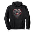 Valentines Motorcycle Engine Heart Hoodie - Novelty Apparel for Adults - T-Shirt, Sweatshirt, Hoodie
