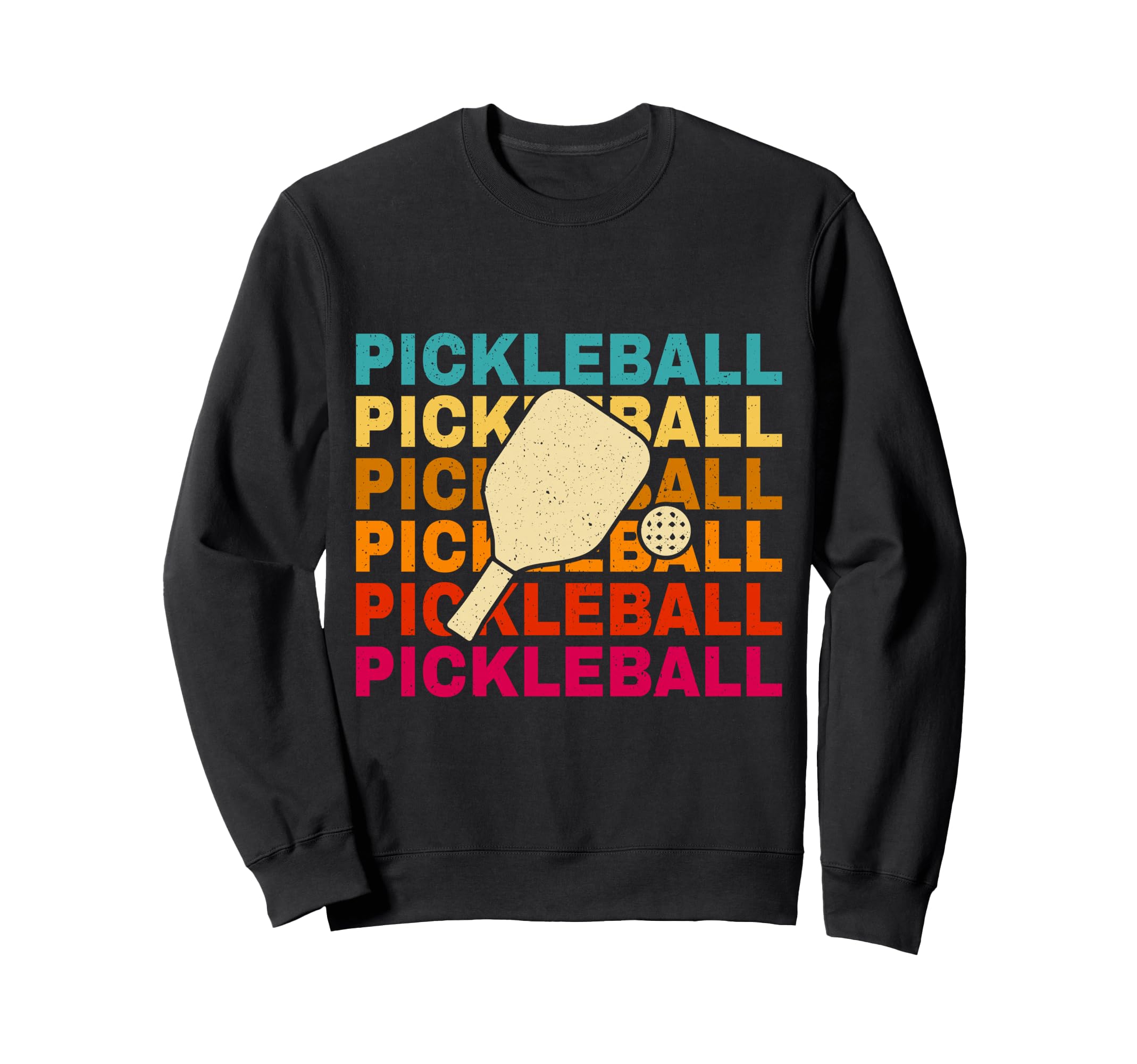 Pickleball Rainbow Stacked Sweatshirt - Aesthetic Graphic for Adults - T-Shirt, Sweatshirt, Hoodie
