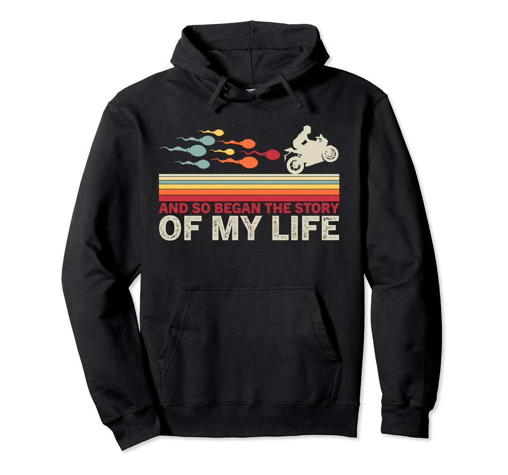 Motorcycle Evolution Shadow Biker Hoodie - Casual Everyday Wear Unisex - T-Shirt, Sweatshirt, Hoodie