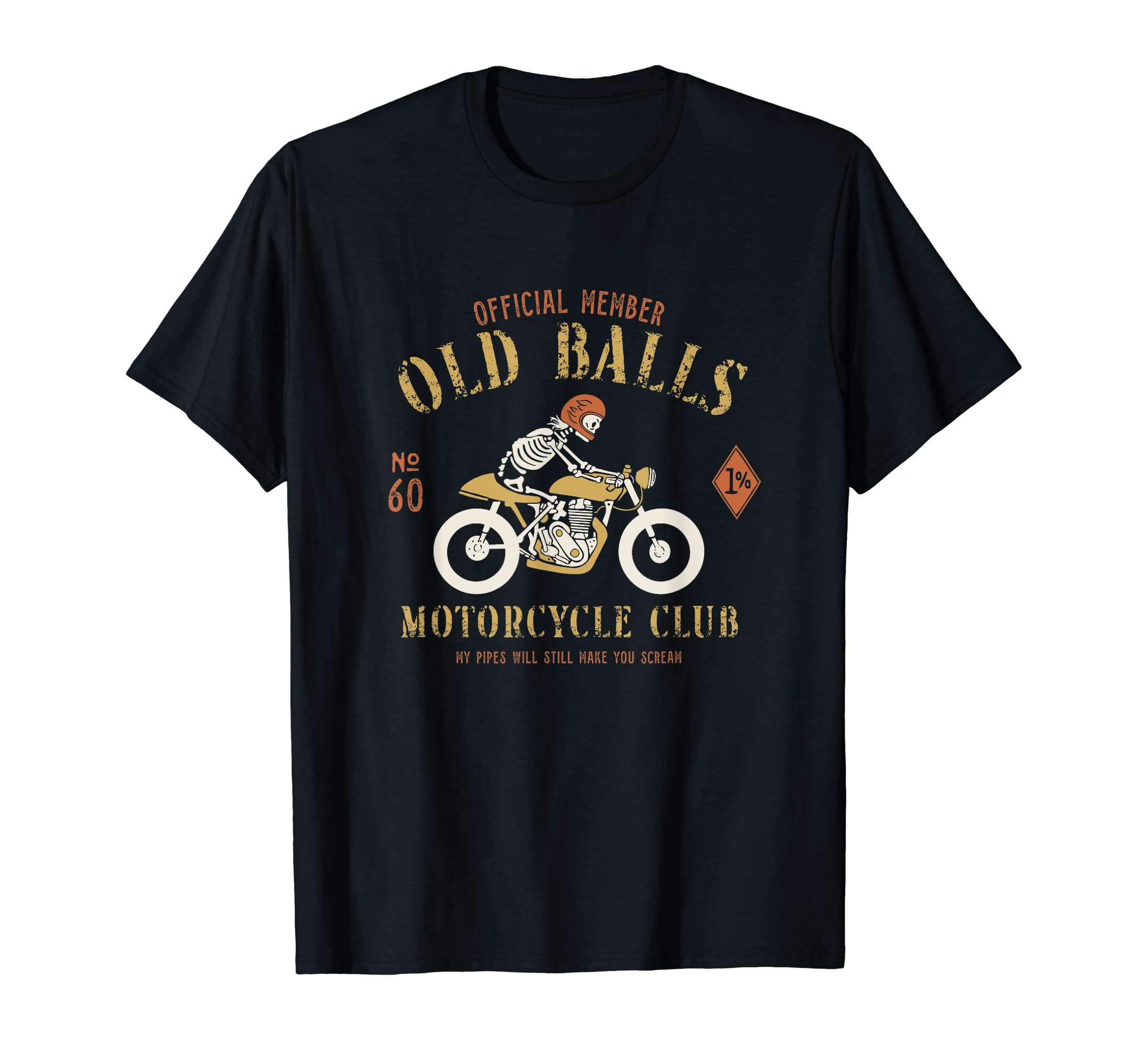 Motorcycle Biker Mens 60Th Birthday T-Shirt - Minimalist Print for Adults - T-Shirt, Sweatshirt, Hoodie