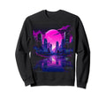 Vaporwave Cityscape 80S Synthwave 5 Sweatshirt - Unique Graphic Unisex - T-Shirt, Sweatshirt, Hoodie