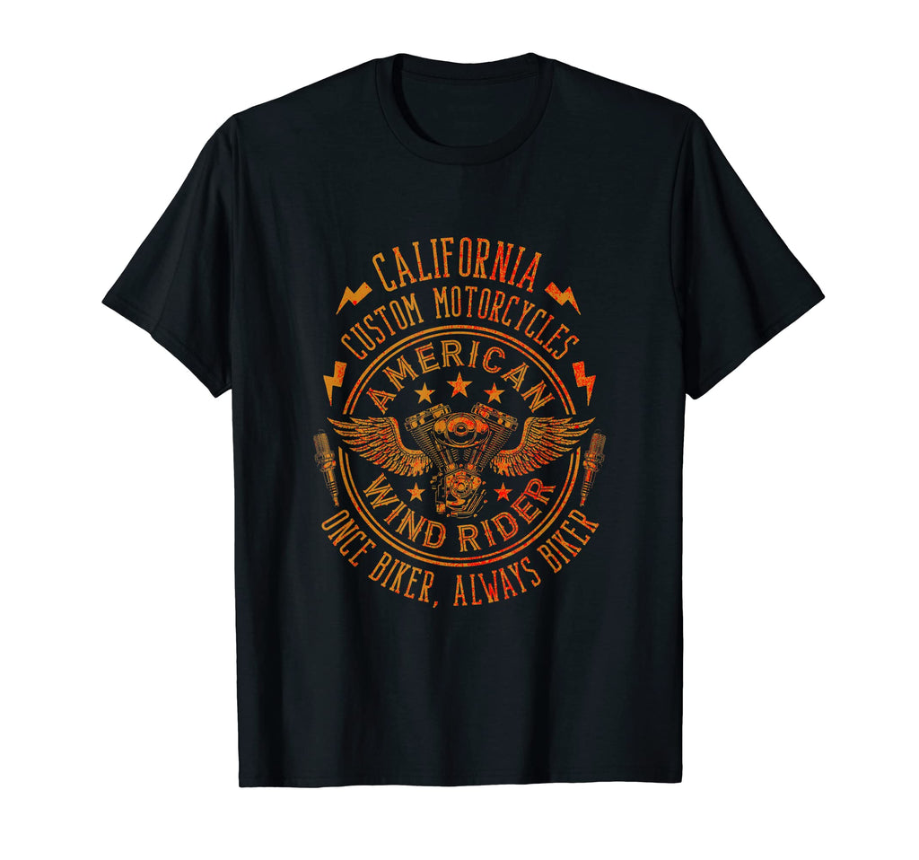 American Custom Motorcycles Illustration T-Shirt - Trendy Graphic Unisex - T-Shirt, Sweatshirt, Hoodie