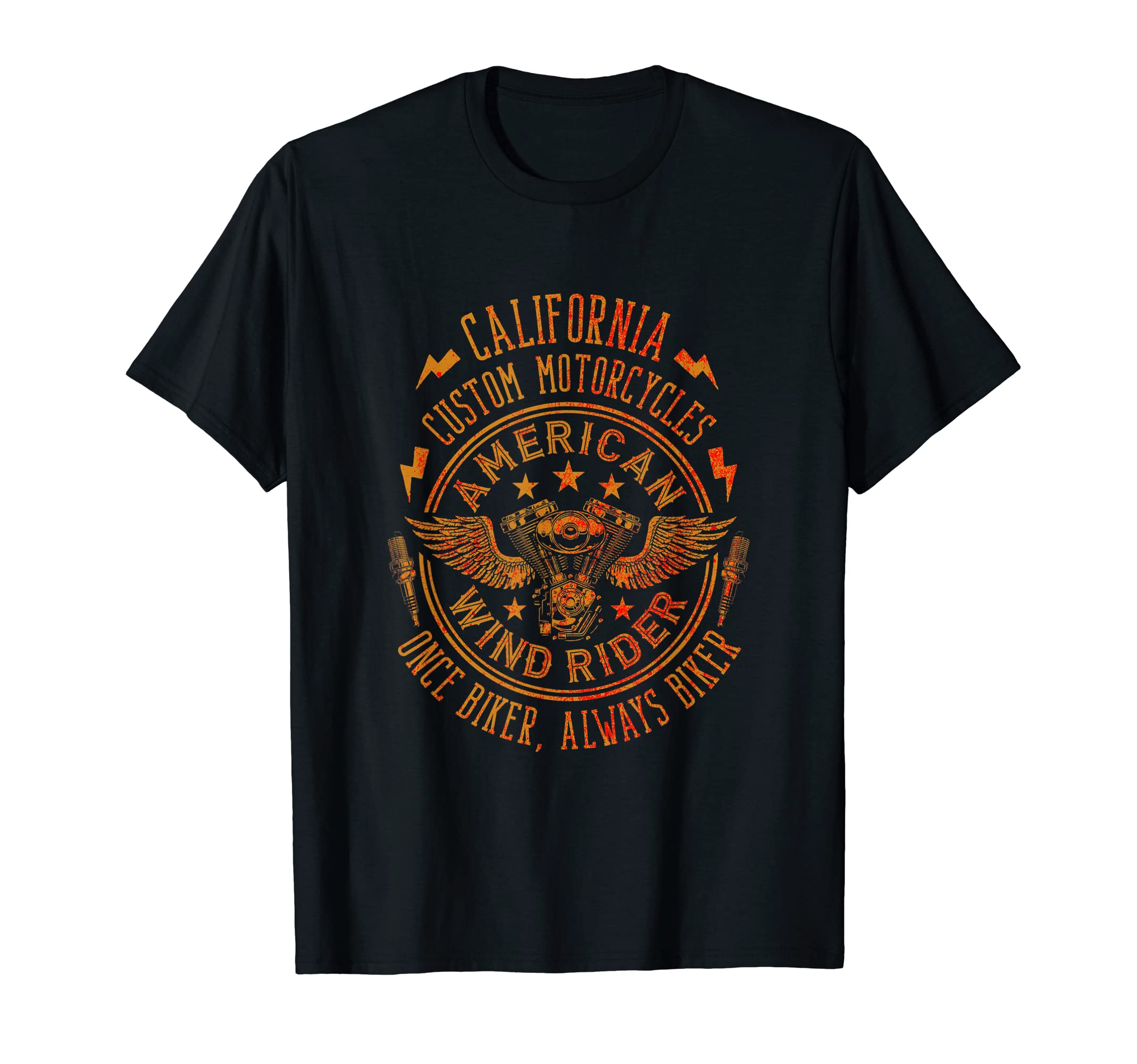 American Custom Motorcycles Illustration T-Shirt - Trendy Graphic Unisex - T-Shirt, Sweatshirt, Hoodie
