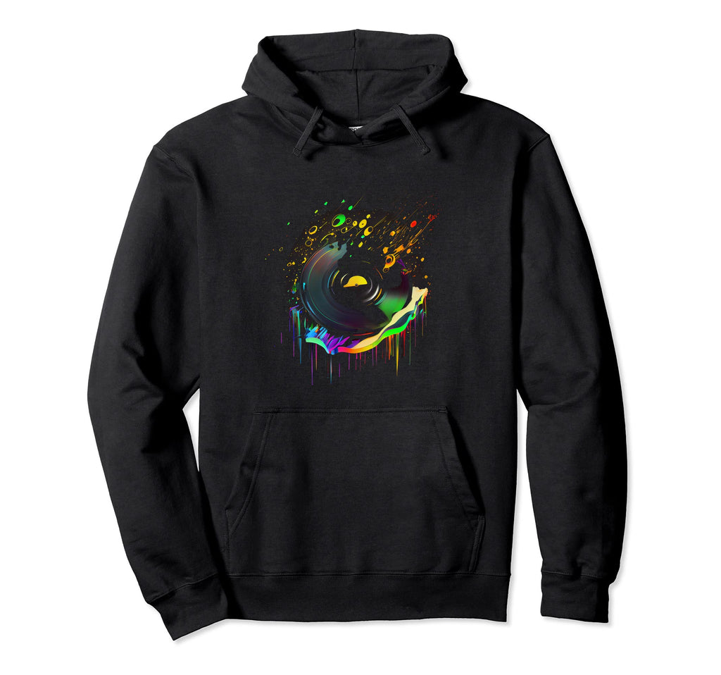 Vinyl 80S Record Turntable Hoodie - Fun Novelty Design for Adults - T-Shirt, Sweatshirt, Hoodie