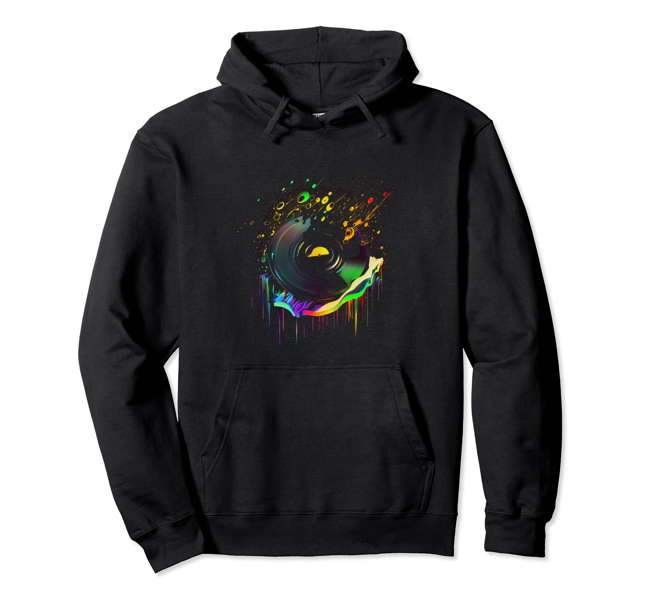 Vinyl 80S Record Turntable Hoodie - Fun Novelty Design for Adults - T-Shirt, Sweatshirt, Hoodie
