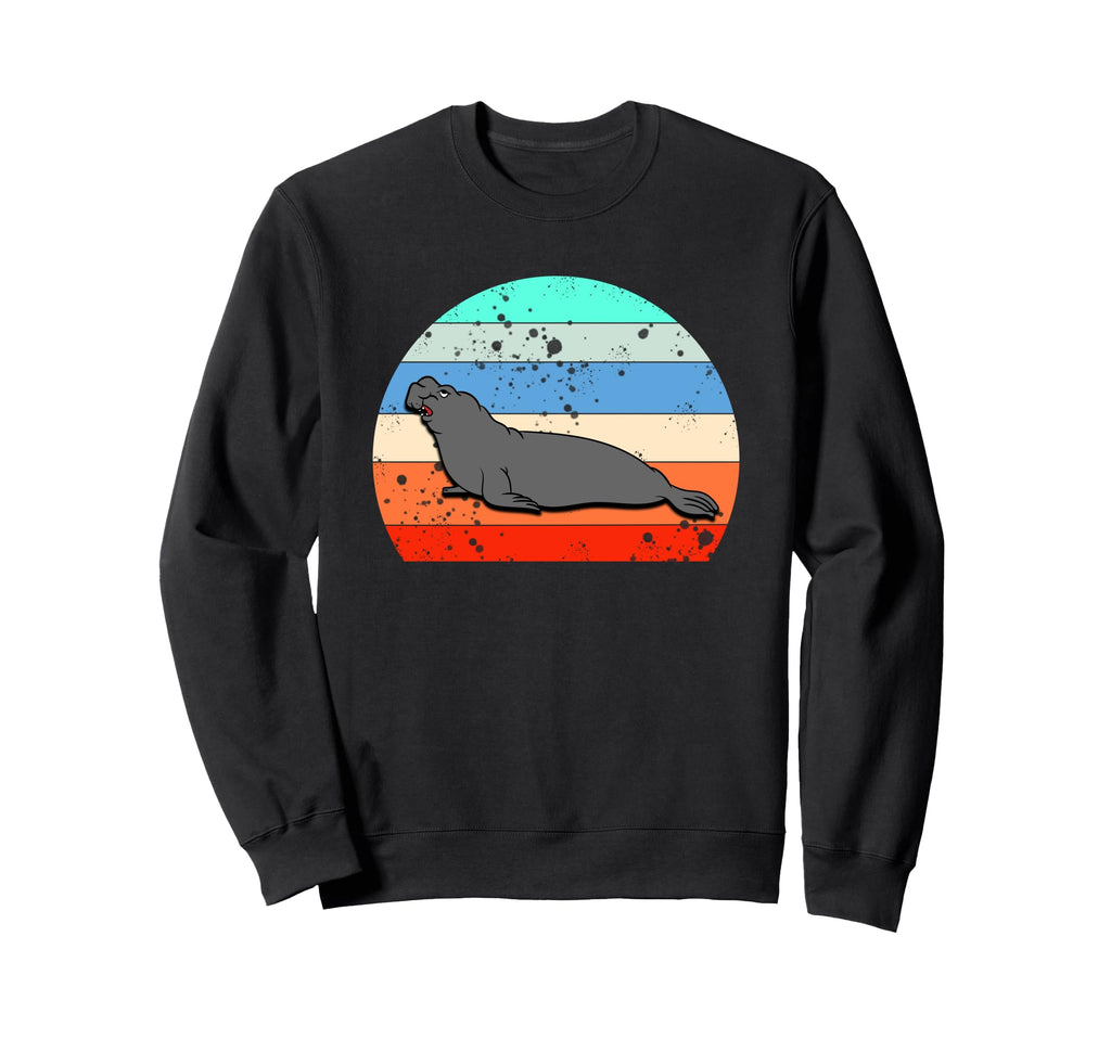 Elephant Seal Sunset Sweatshirt - Minimalist Print for Adults - T-Shirt, Sweatshirt, Hoodie