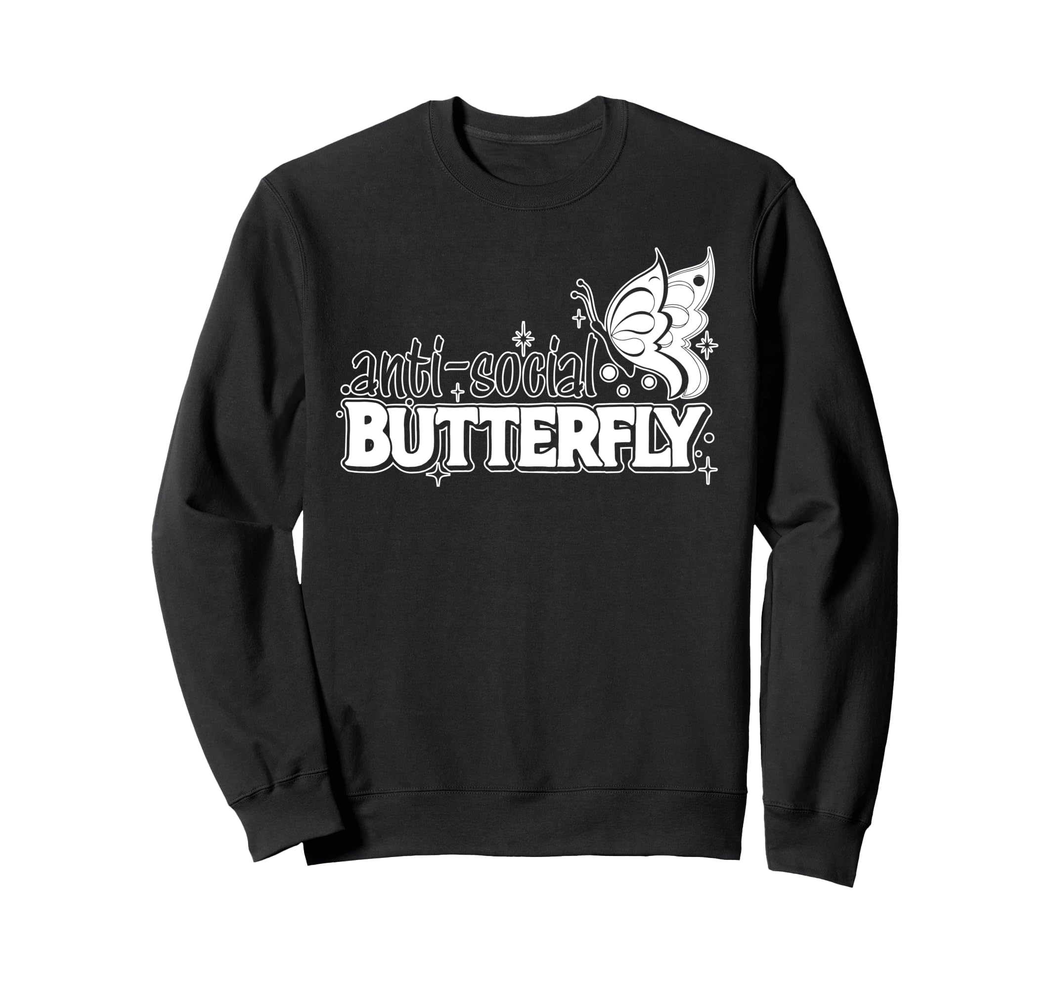 Antisocial Butterfly Introvert Sweatshirt - Custom Art Print for Adults - T-Shirt, Sweatshirt, Hoodie