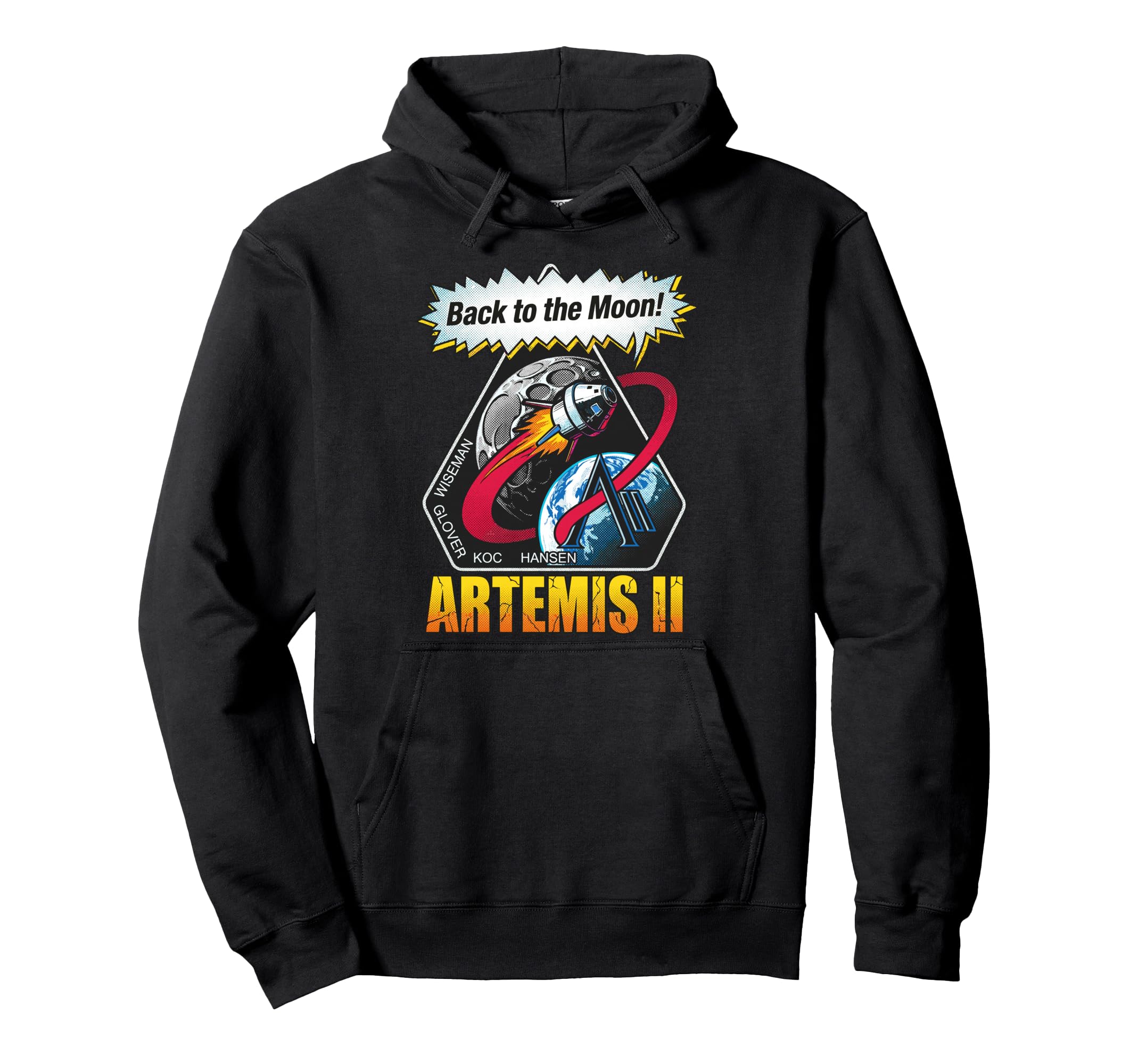 Artemis Ii Back To Moon Space Art Hoodie - Unique Graphic for Adults - T-Shirt, Sweatshirt, Hoodie