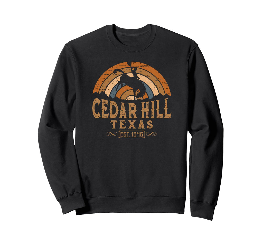 Cedar Hill Texas Tx Rodeo Cowboy Sweatshirt - Minimalist Print Men Women - T-Shirt, Sweatshirt, Hoodie